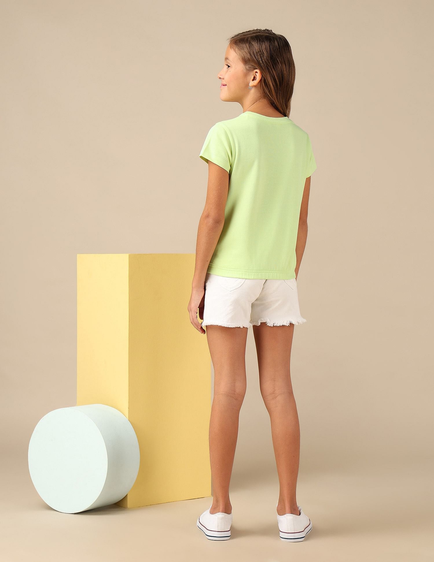 Girls Brand Embroidered Blousan T-Shirt Yellow - U.S. POLO ASSN. | Large