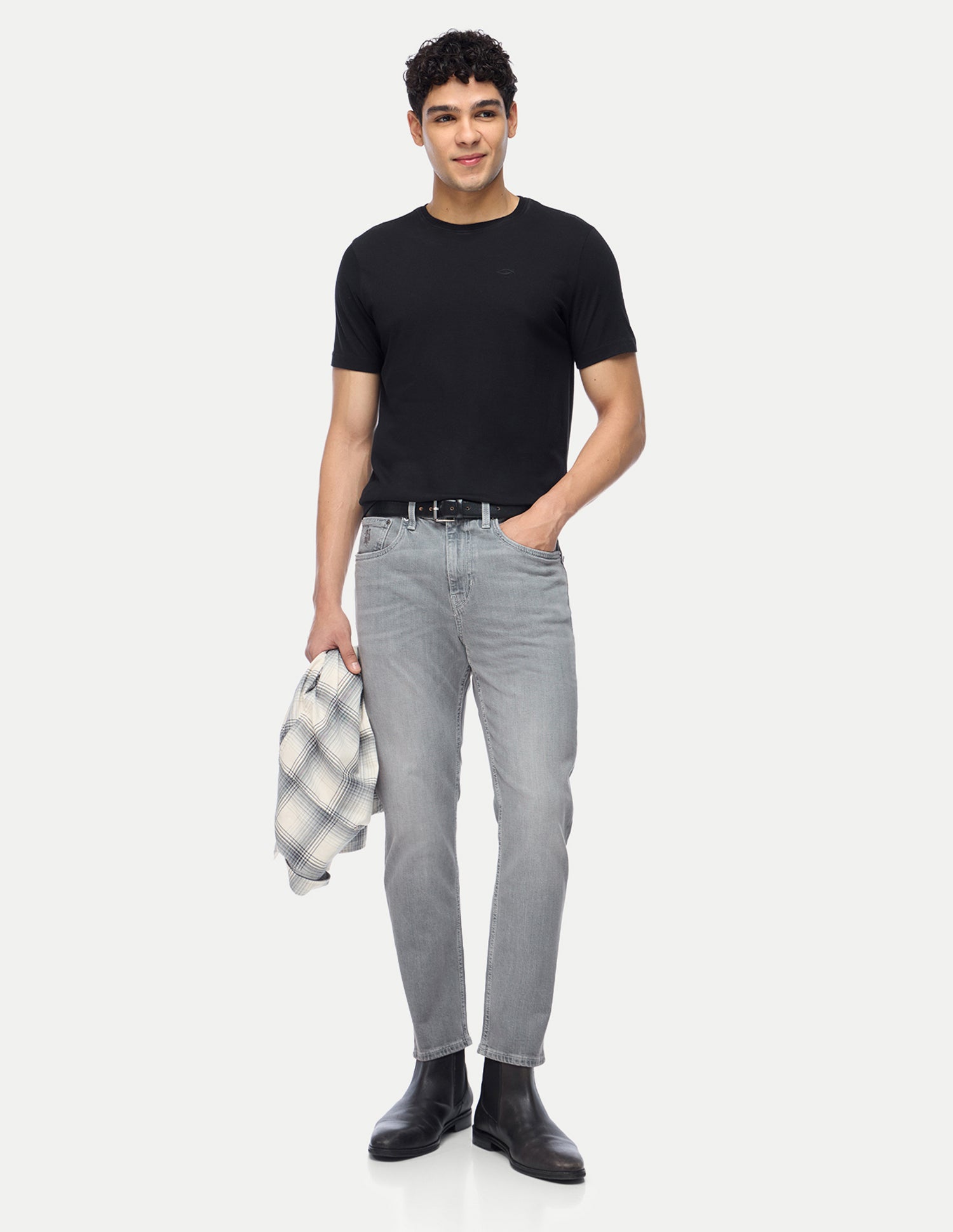 Cole Comfort Cropped Fit Grey Jeans Washed Grey - U.S. Polo Assn. India | Large