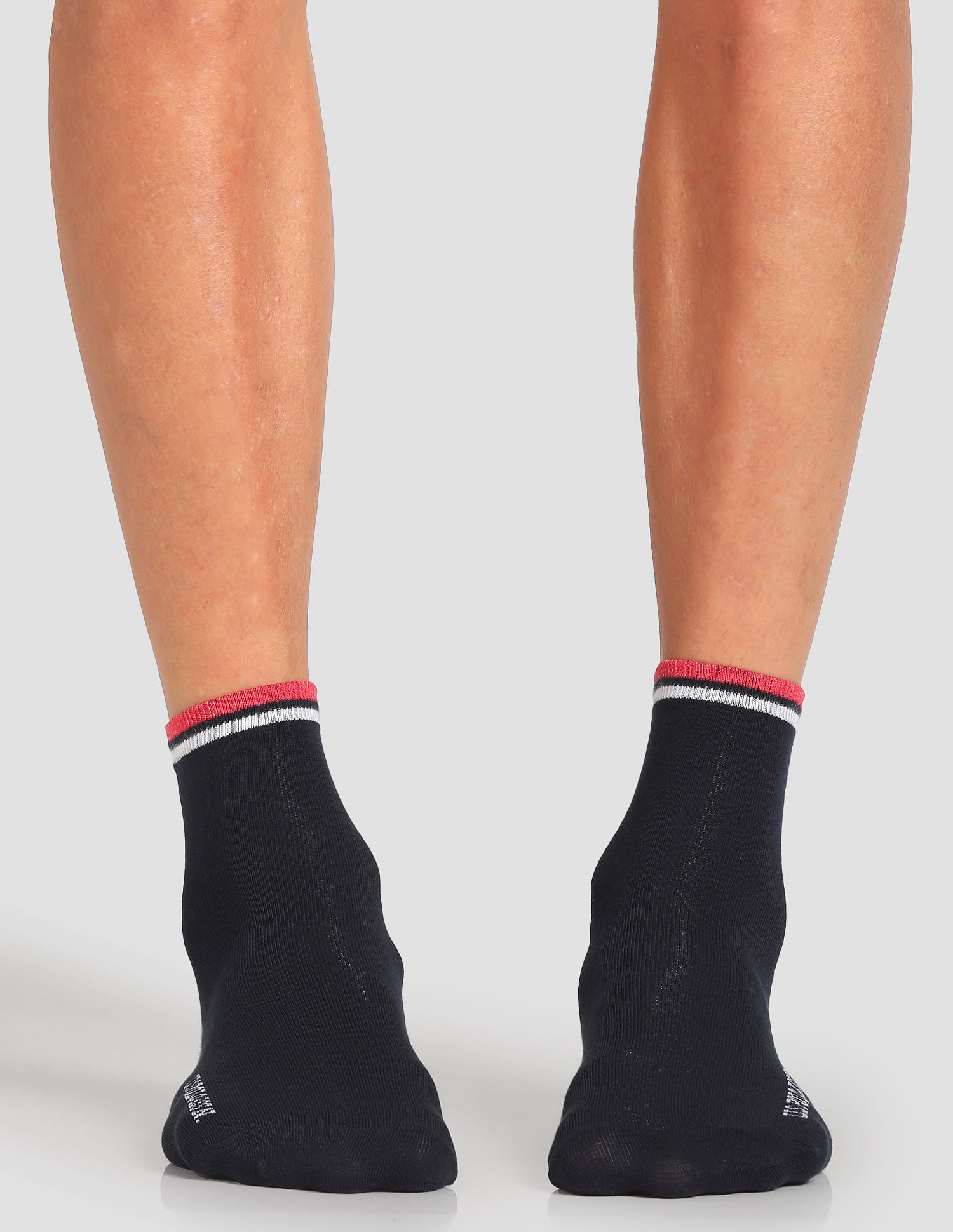 Ankle Length Stretch ES003 Socks - Pack Of 3 Navy, Red and White - U.S. POLO ASSN. | Large