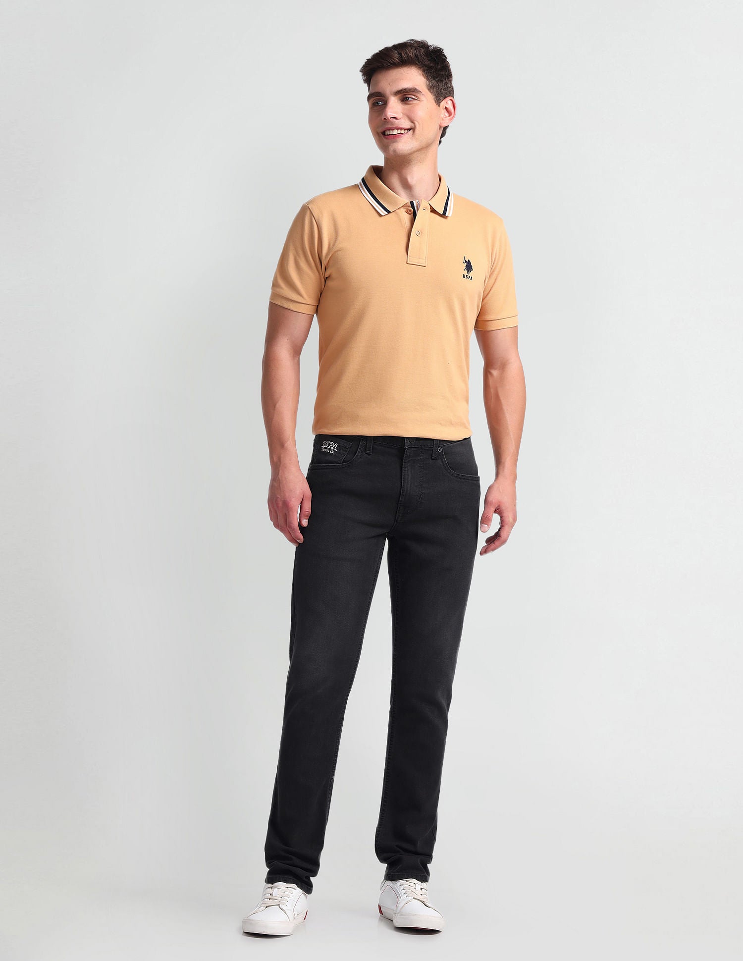 Regallo Skinny Fit Black Jeans Black - U.S. Polo Assn. India | Large