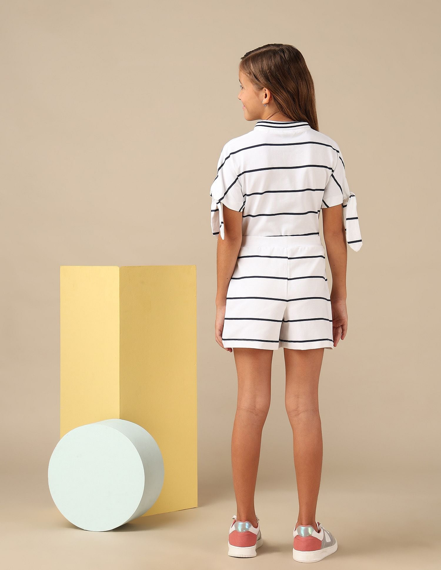 Girls Striped Cruise Nautical Shorts White - U.S. POLO ASSN. | Large