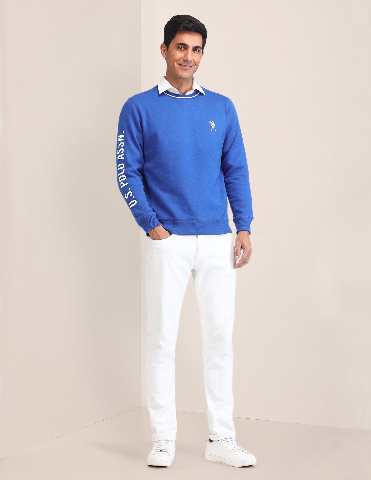 Brand Embroidered Regular Fit Sweatshirt Blue - U.S. POLO ASSN. | Large
