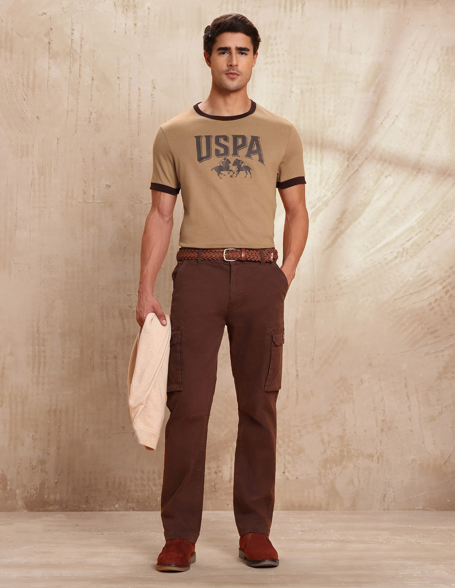 Pure Cotton Brand Printed T-Shirt Khaki - U.S. POLO ASSN. | Large