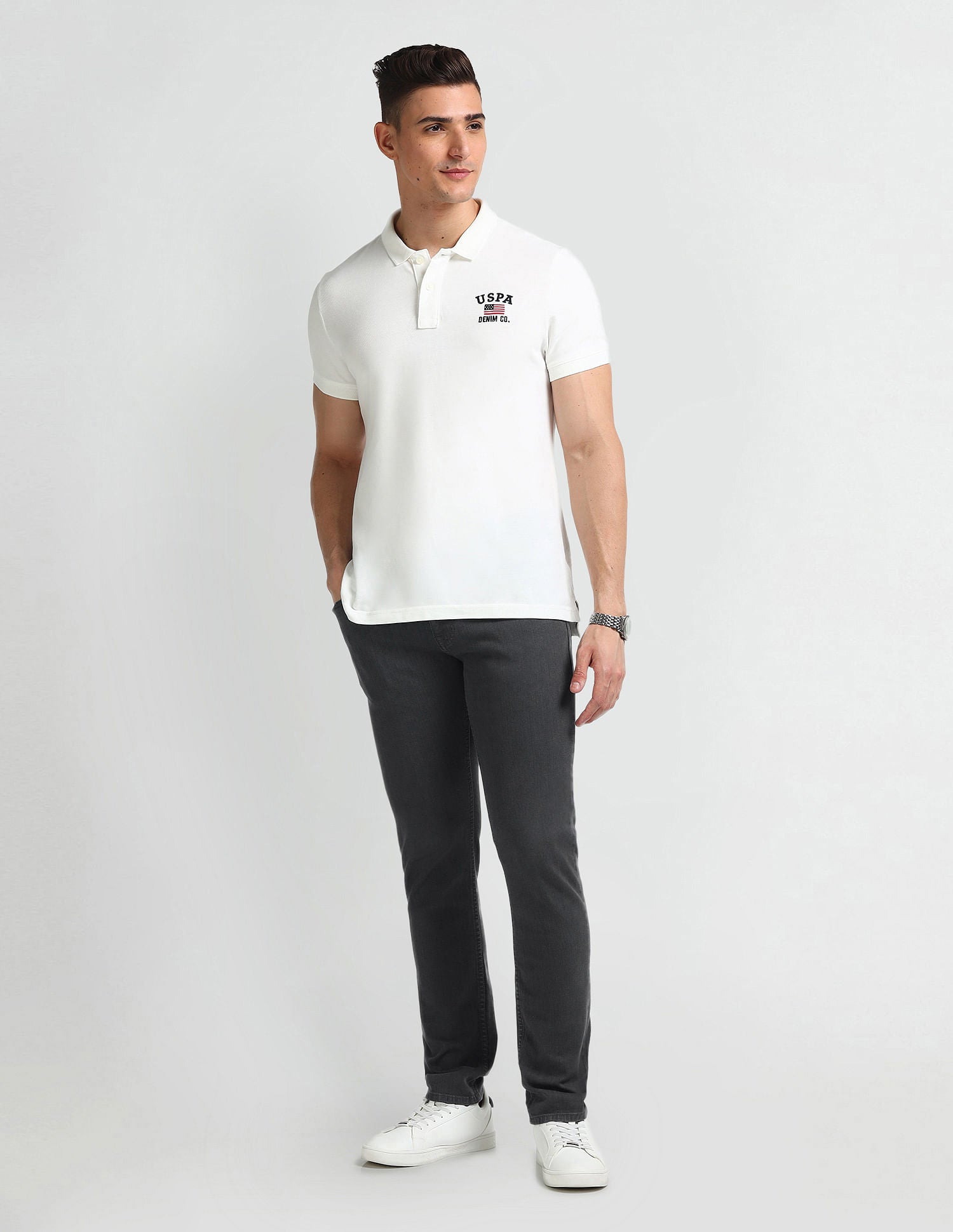 Brandon Slim Tapered Black Jeans Black - U.S. Polo Assn. India | Large