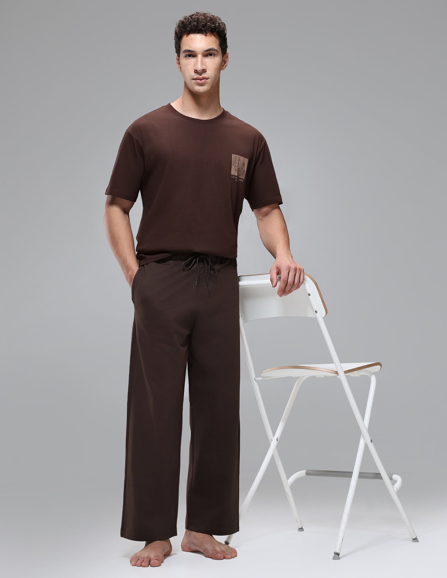 Baggy Fit Sturdy Fabric OR008 Lounge Track Pants Java - U.S. Polo Assn. India | Large