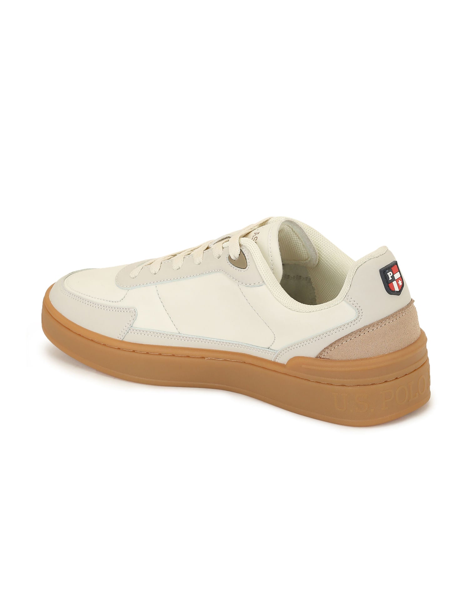 Men Round Toe Crest Sneakers Beige - U.S. POLO ASSN. | Large