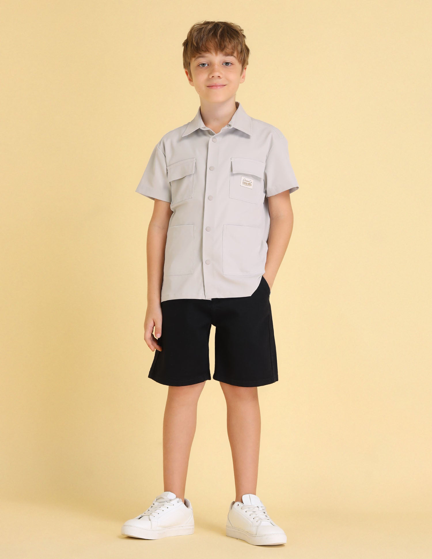 UKSHT1514 CREAM Boys Shirt Cream - U.S. POLO ASSN. | Large