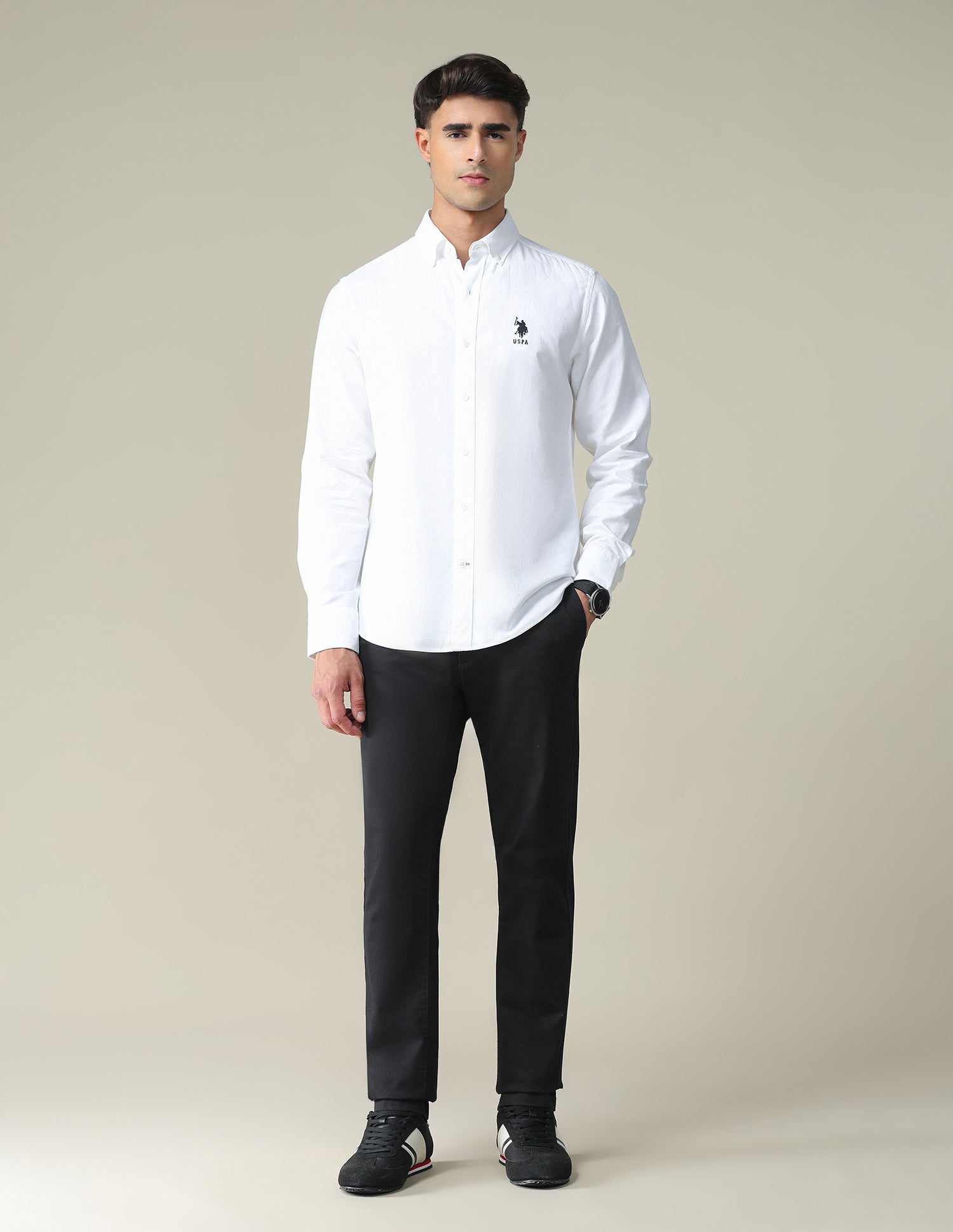 Solid Slim Fit Formal Shirt White - U.S. POLO ASSN. | Large