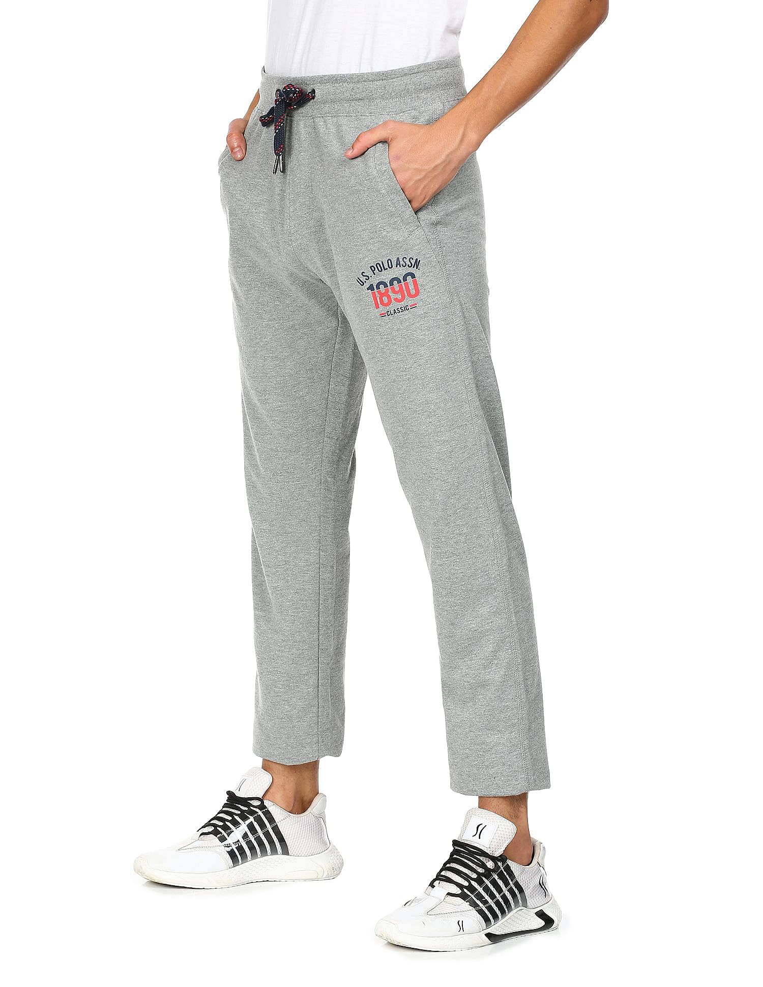 Comfort Fit Mid Rise I606 Lounge Track Pants - Pack Of 1 Grey - U.S. POLO ASSN. | Large