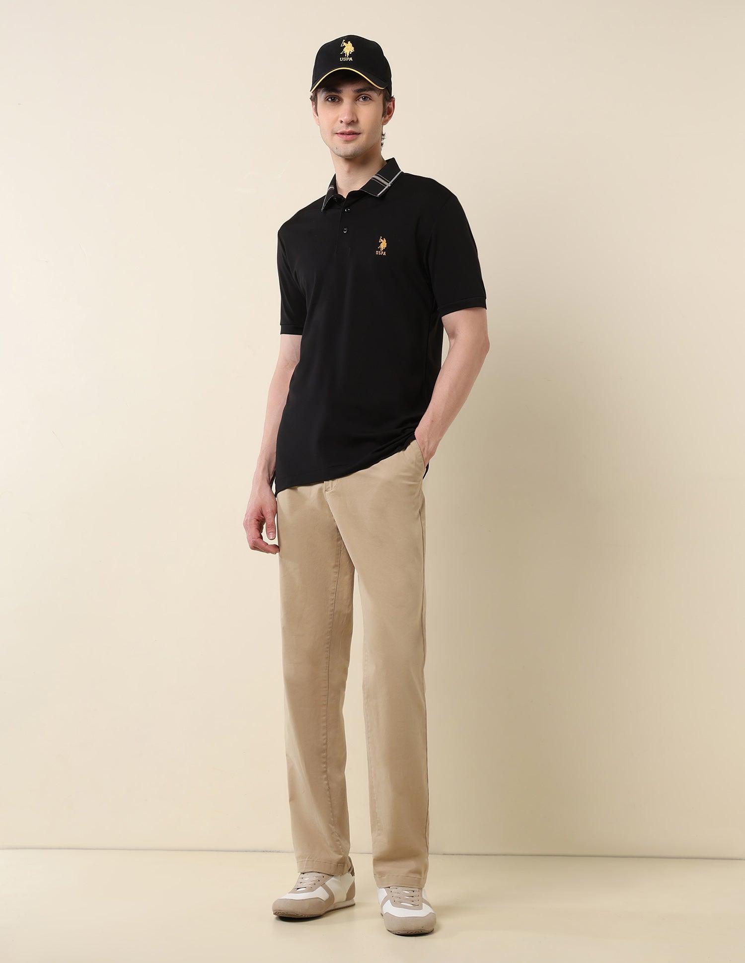 Solid Gentlemans Club Polo Shirt Black - U.S. Polo Assn. India | Large