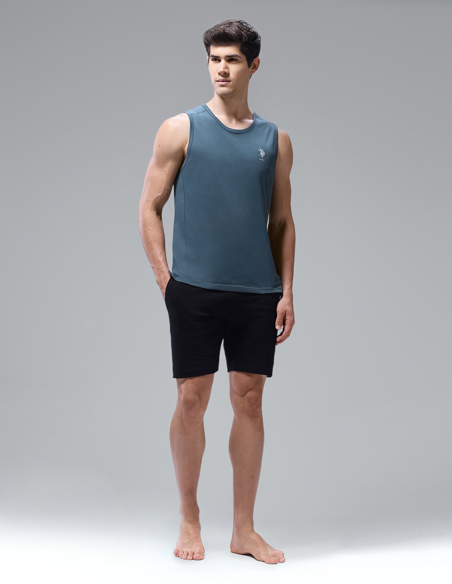 Antimicrobial Pure Cotton OEV11 Gym Vest - Pack Of 1 Stargazer - U.S. Polo Assn. India | Large