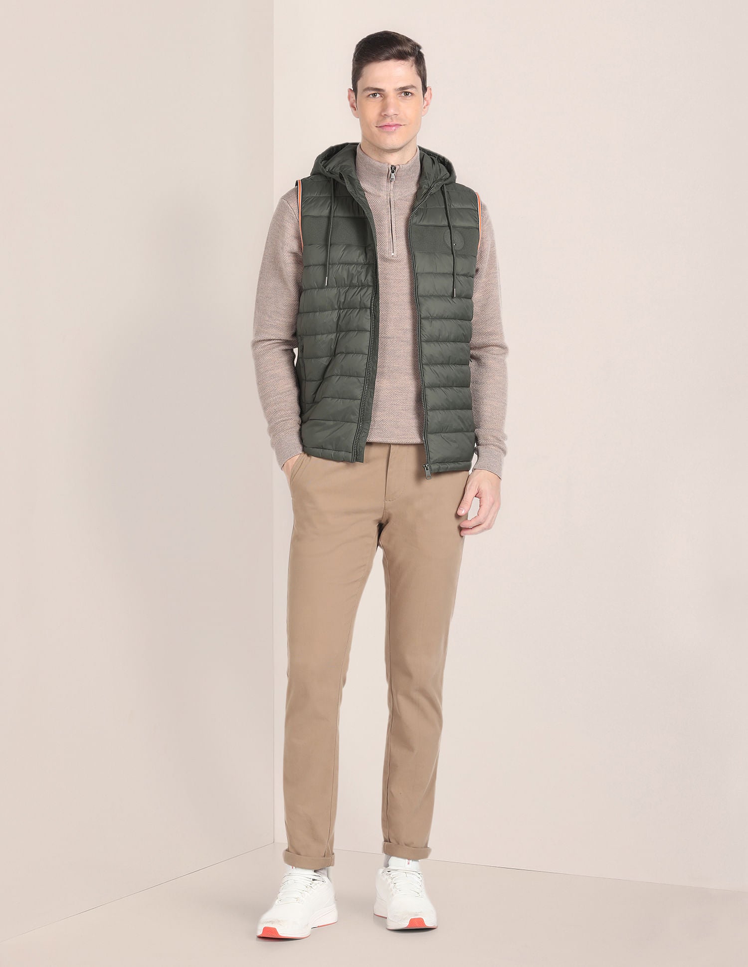 Gillet Puffer Hooded Jacket Olive - U.S. POLO ASSN. | Large