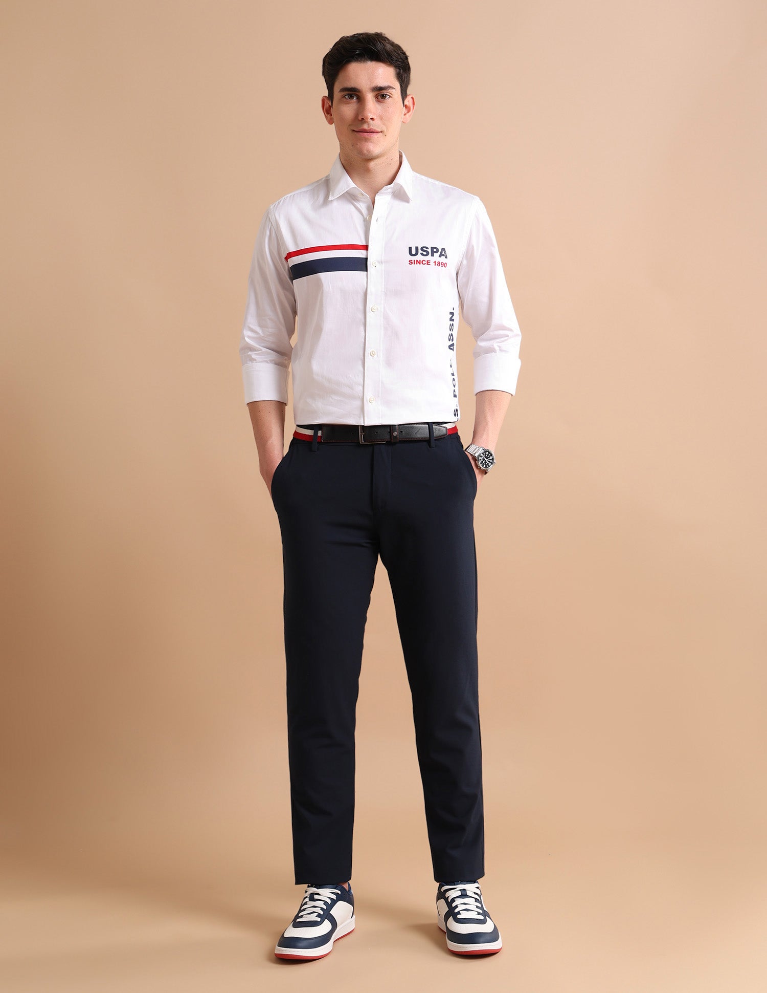 Satin Logo Shirt White - U.S. POLO ASSN. | Large