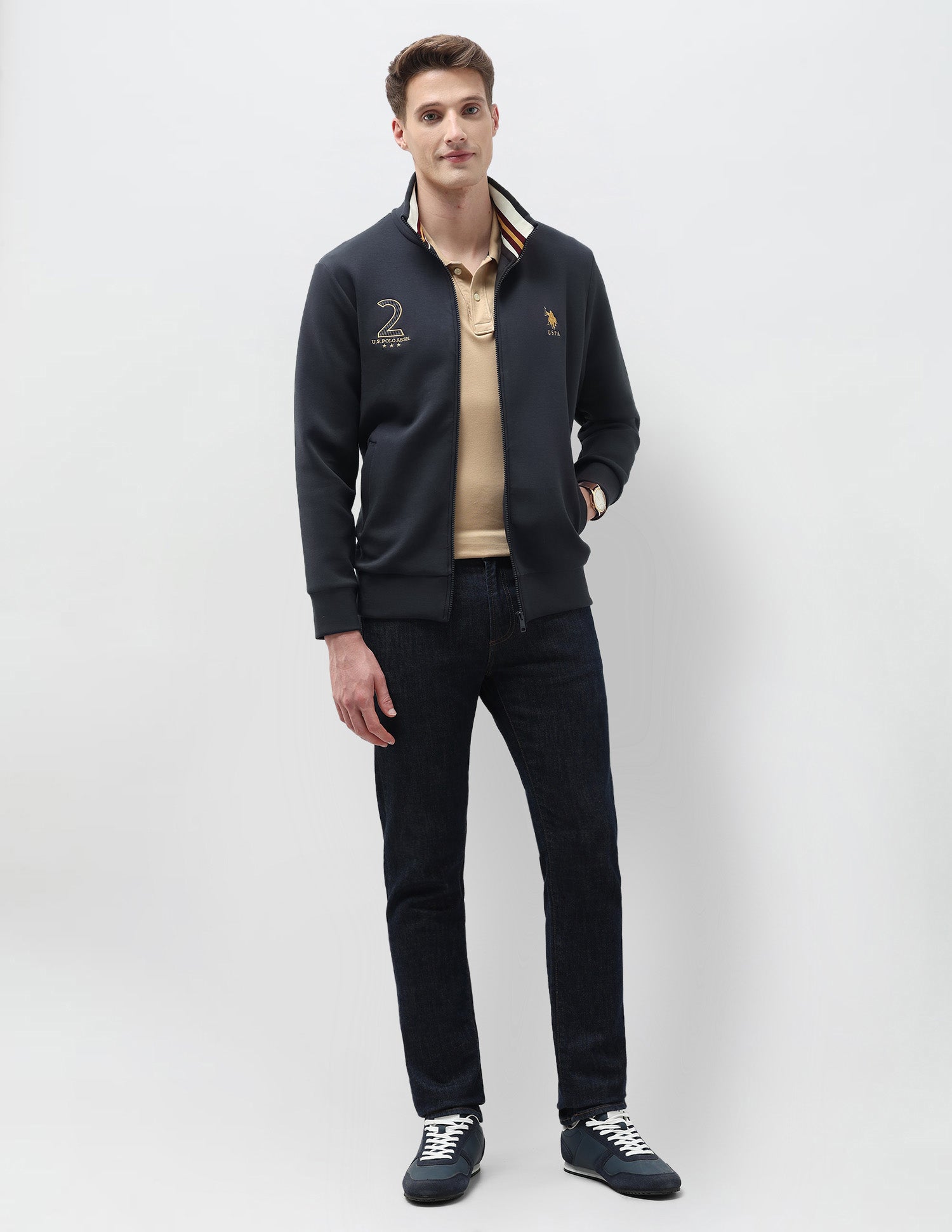 Numeric Brand Embroidered Regular Fit Sweatshirt Navy - U.S. POLO ASSN. | Large