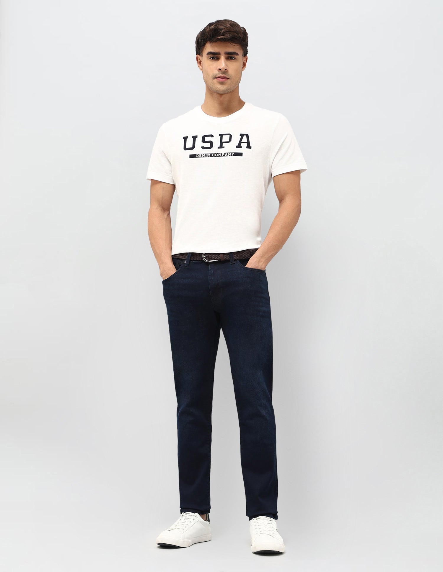 Brandon Slim Tapered Fit Blue Jeans Dark Blue - U.S. POLO ASSN. | Large