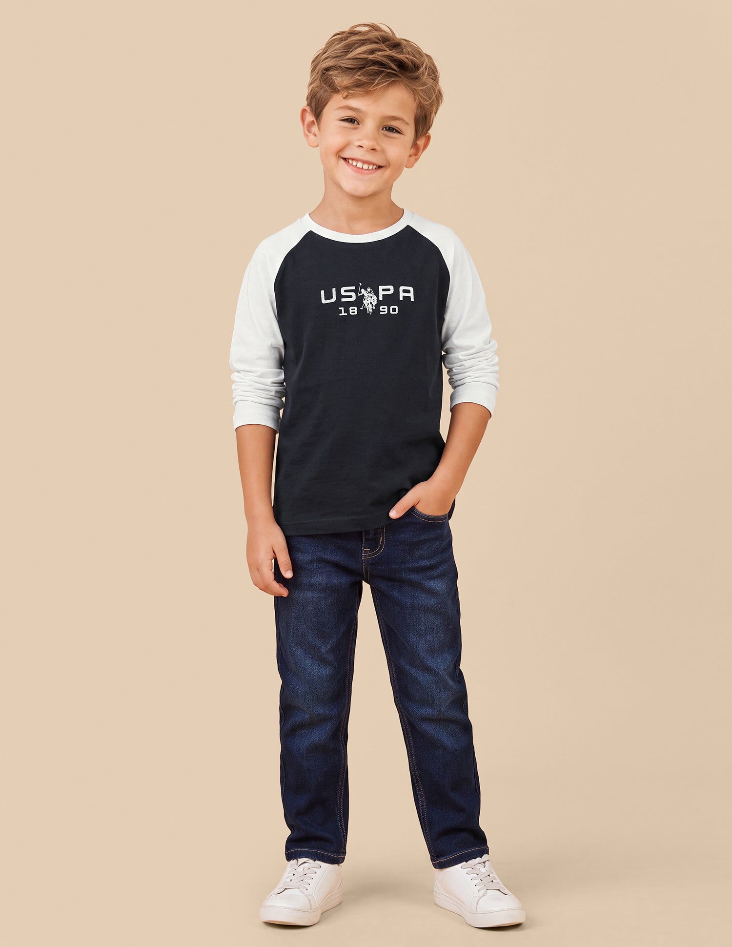 Colour Blocked Regular Fit T-Shirt Navy - U.S. Polo Assn. India | Large