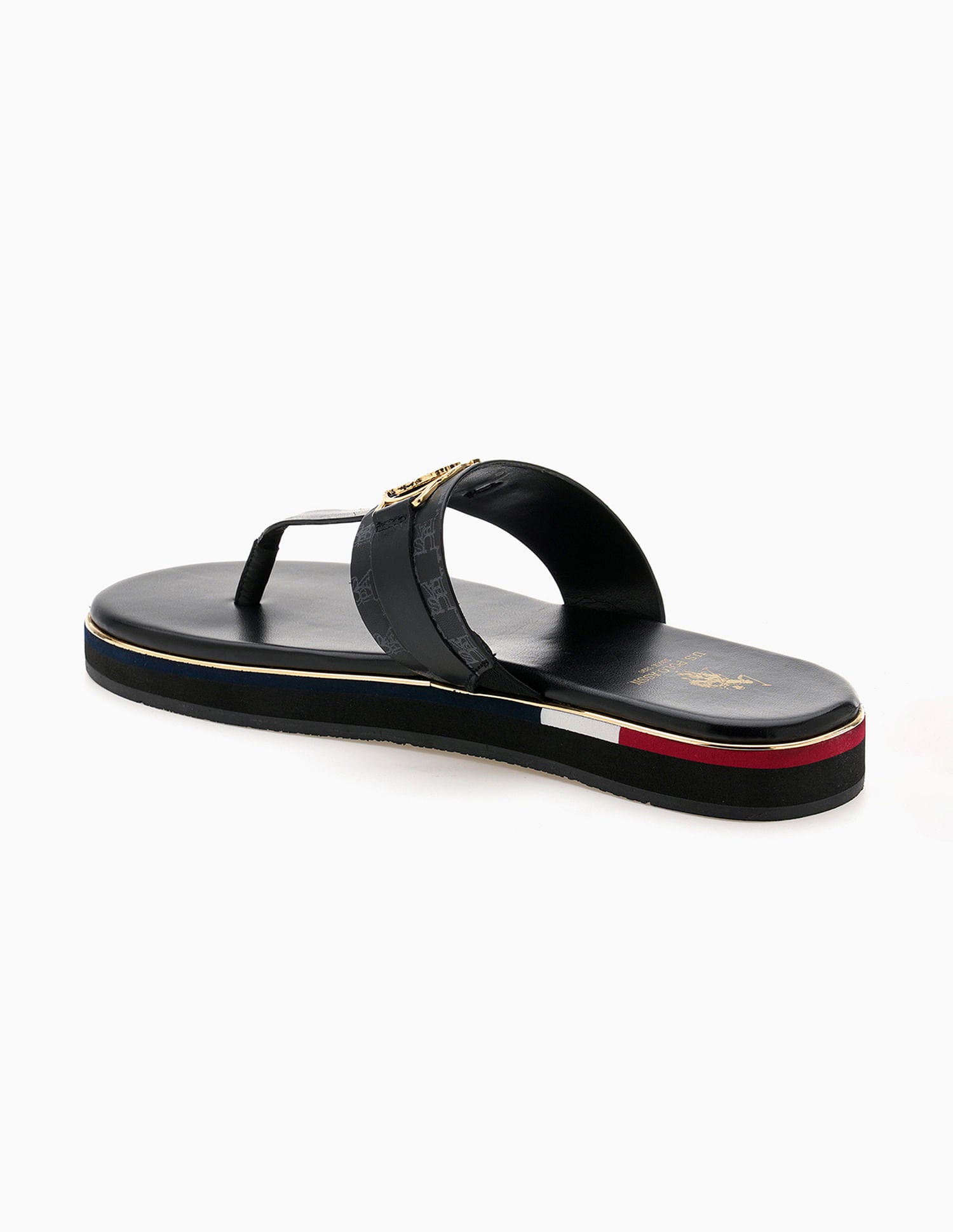 Women Abigail Flat Sandals Black - U.S. POLO ASSN. | Large