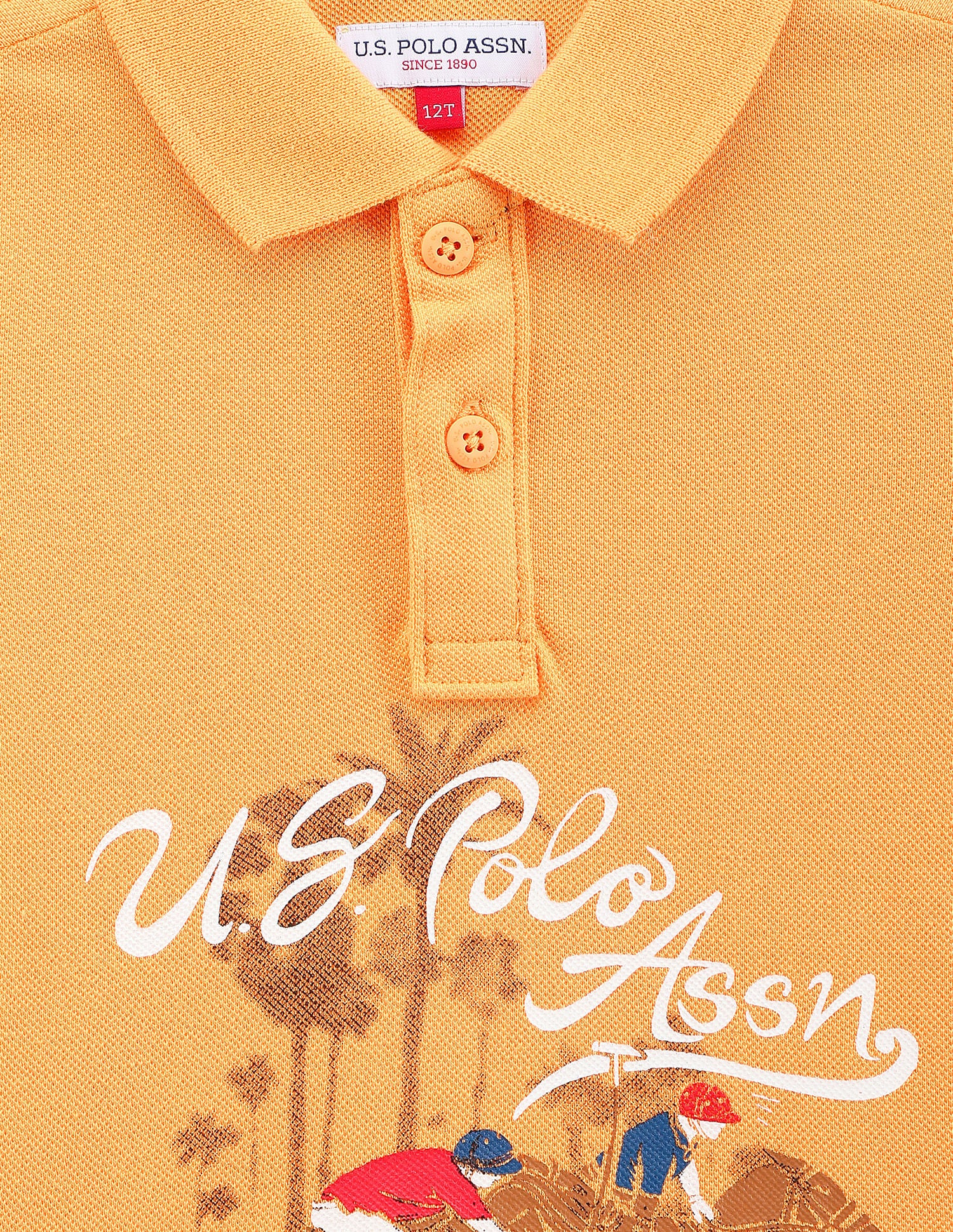 Boys Brand Print Polo Shirt Yellow - U.S. POLO ASSN. | Large
