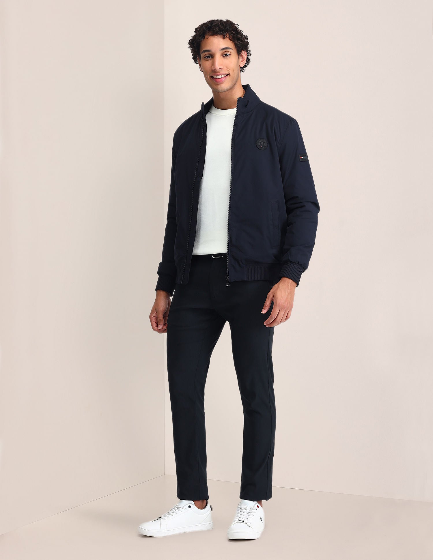 Stand Neck Solid Jacket Navy - U.S. POLO ASSN. | Large