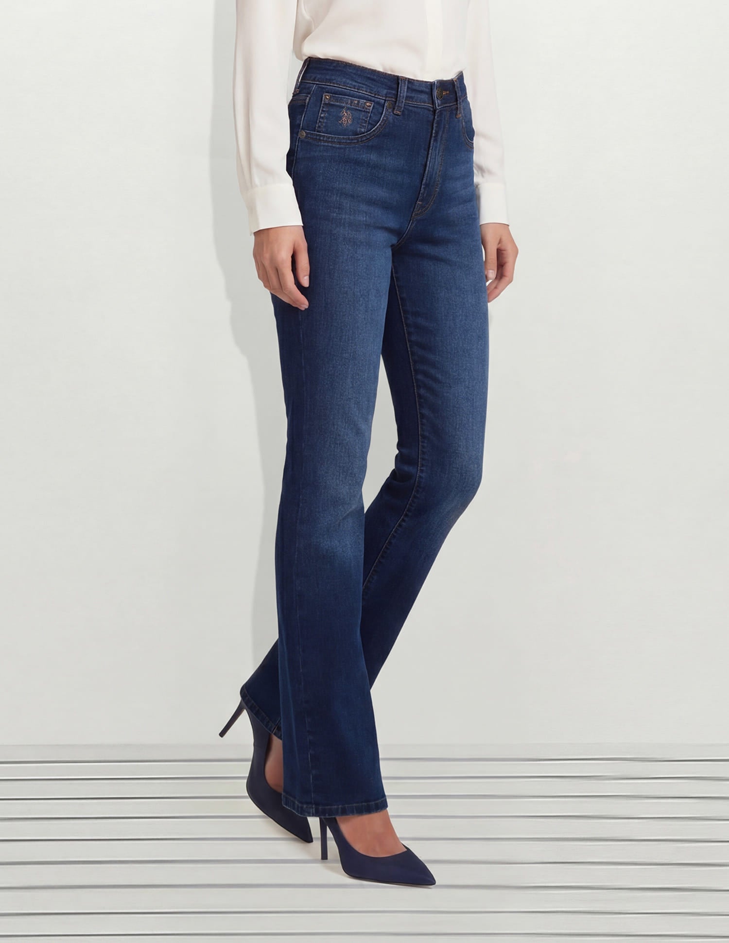 High Rise Skinny Bootcut Jeans Blue - U.S. Polo Assn. India | Large