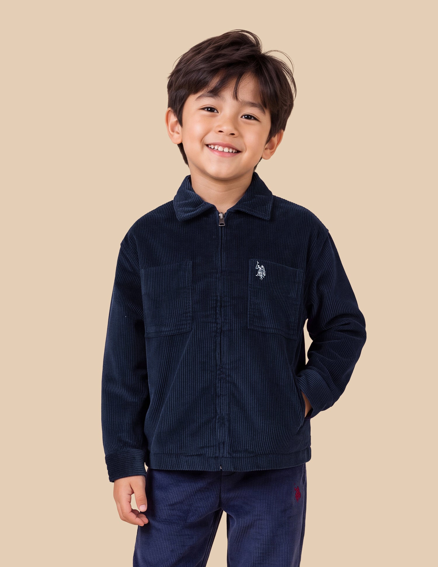 Corduroy Boxy Fit Shacket Navy - U.S. Polo Assn. India | Large