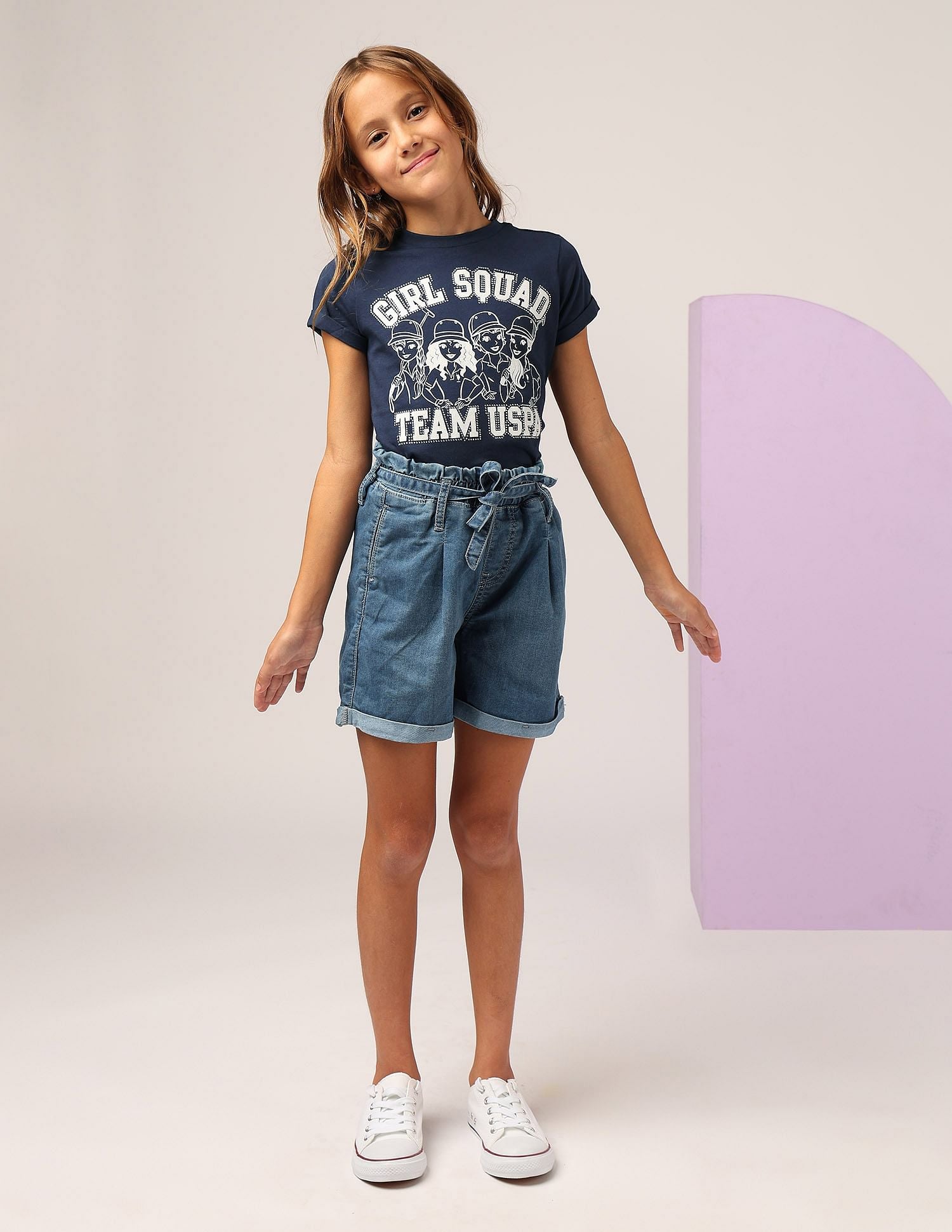 Girl Squad Pure Cotton T-Shirt Navy - U.S. POLO ASSN. | Large