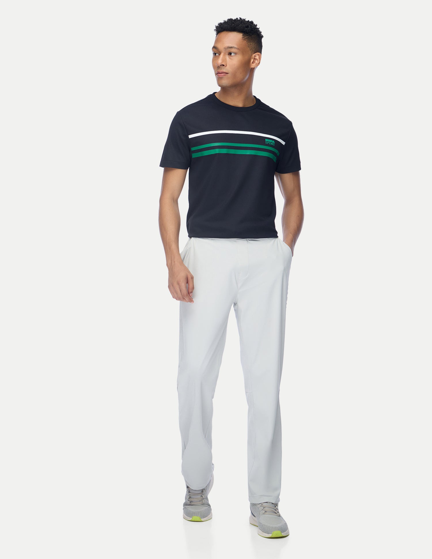 Horizontal Striped Regular Fit Active T-Shirt Navy - U.S. Polo Assn. India | Large