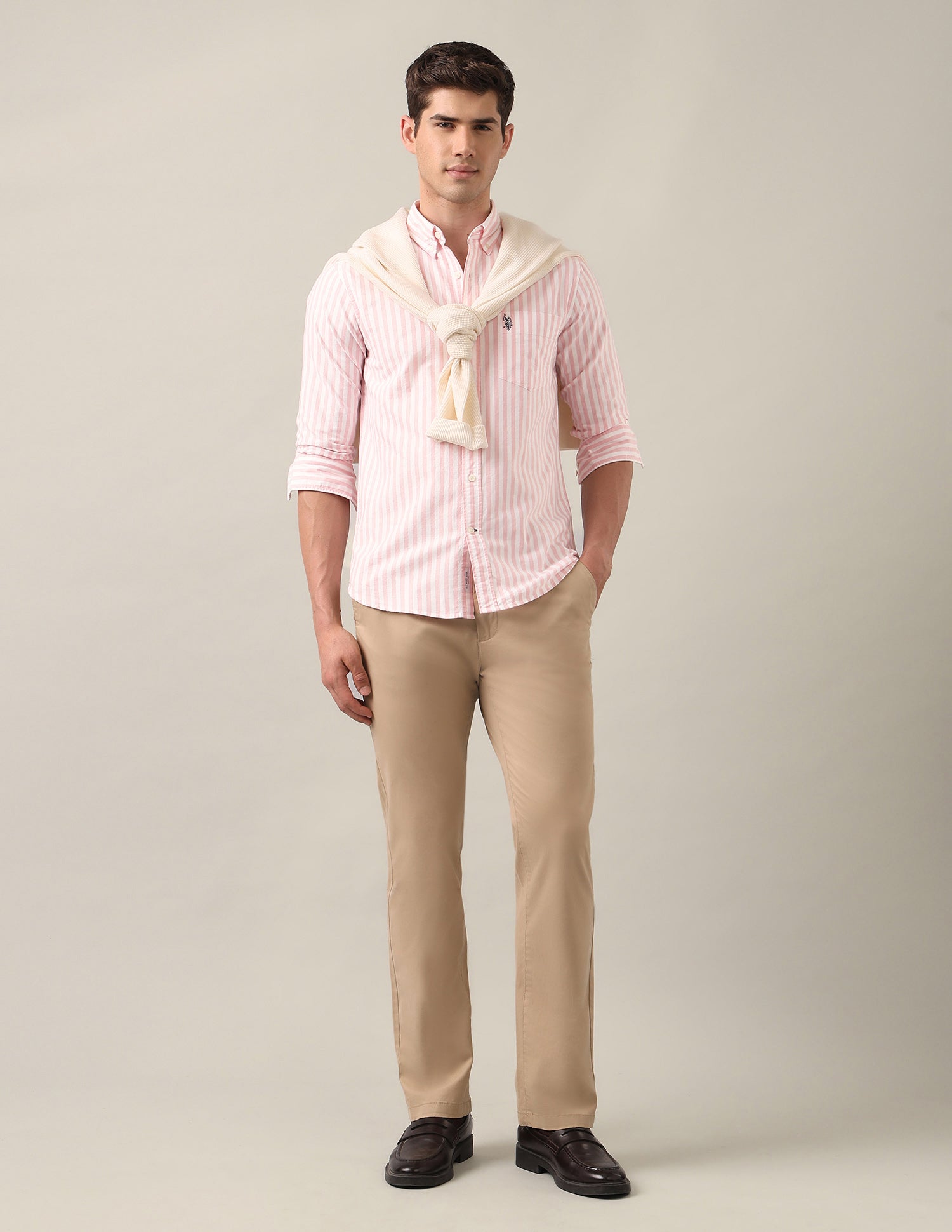 Vertical Striped Oxford Shirt Pink - U.S. Polo Assn. India | Large