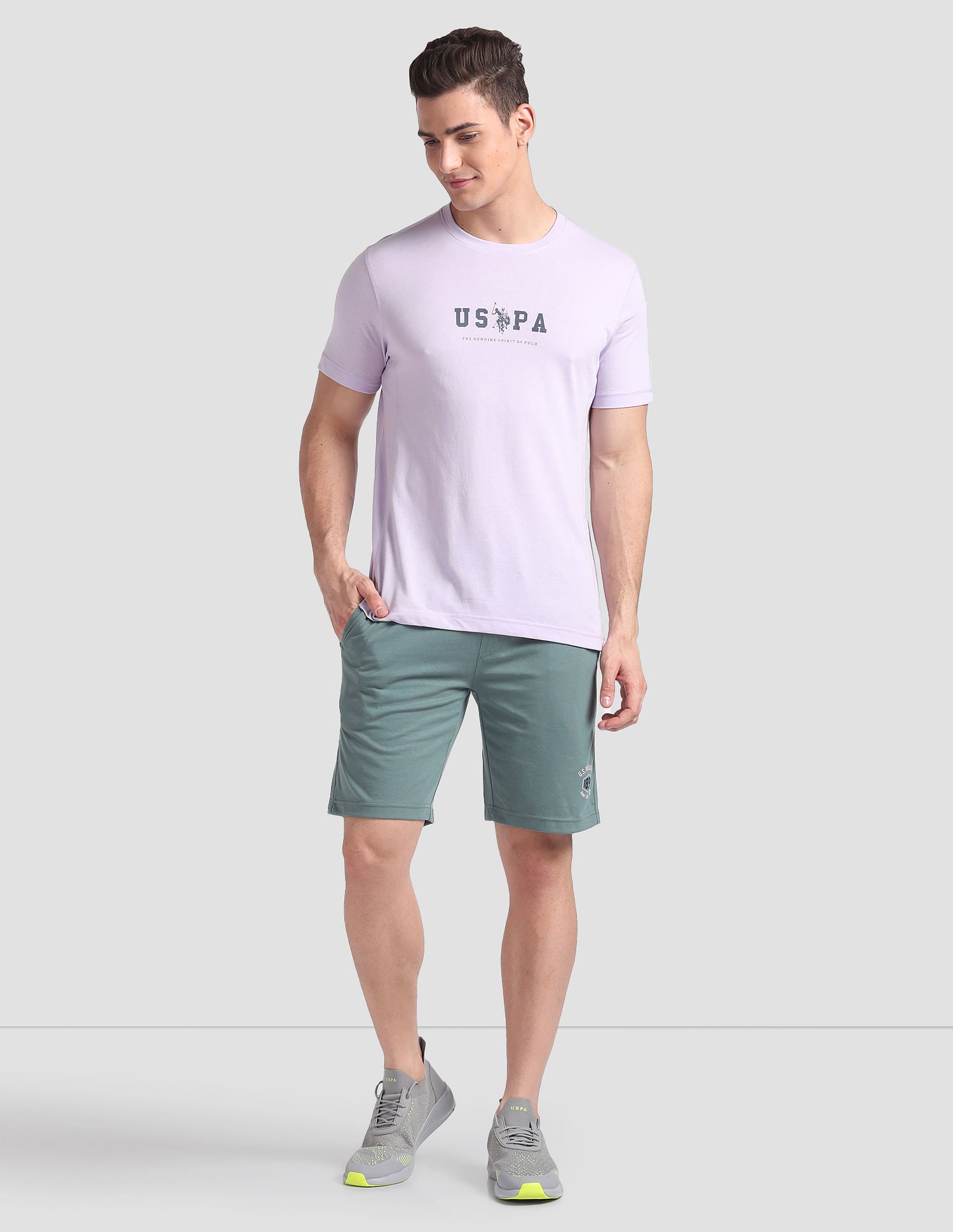 Solid LS002 Lounge Shorts - Pack Of 1 Light Green - U.S. POLO ASSN. | Large