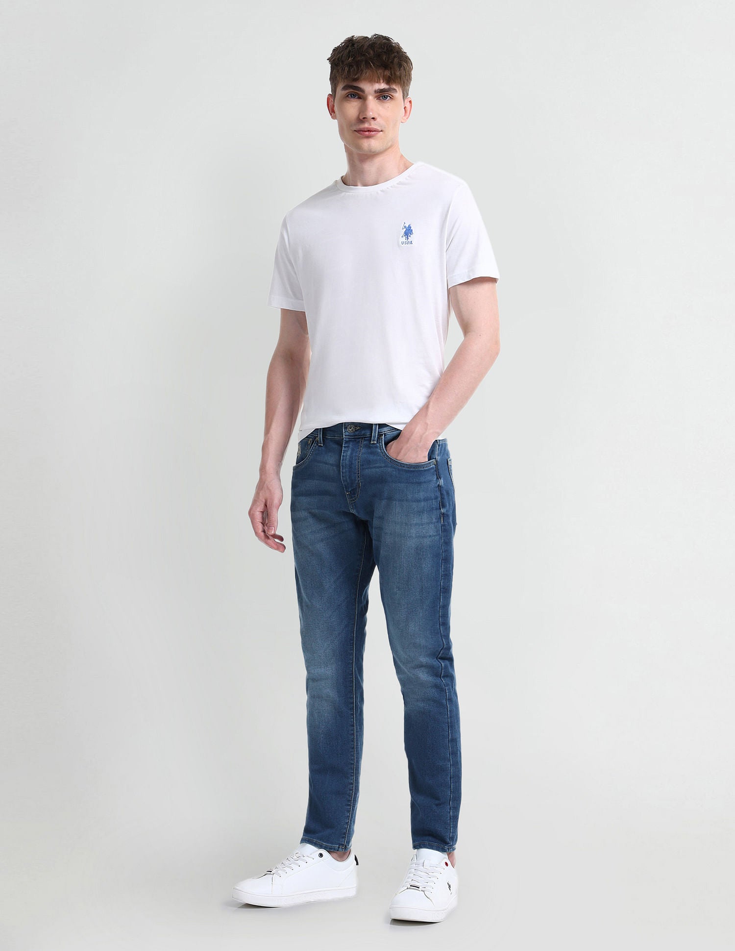 Henry Tapered Cropped Fit Blue Jeans Dark-Blue - U.S. Polo Assn. India | Large