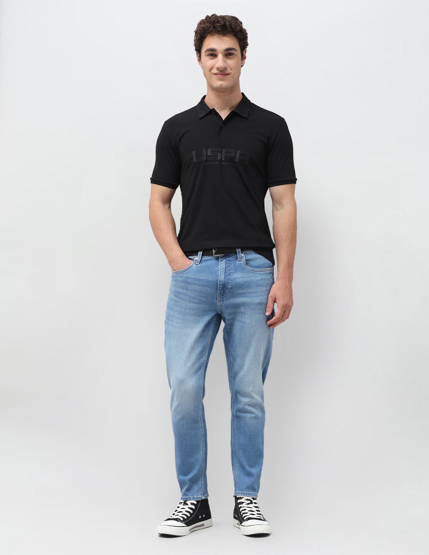 Cole Comfort Cropped Blue Jeans Light Blue - U.S. Polo Assn. India | Large