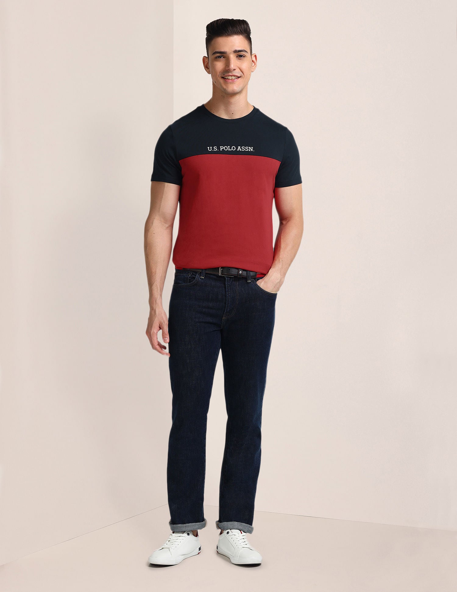 Brand Printed Slim Fit T-Shirt Navy - U.S. Polo Assn. India | Large