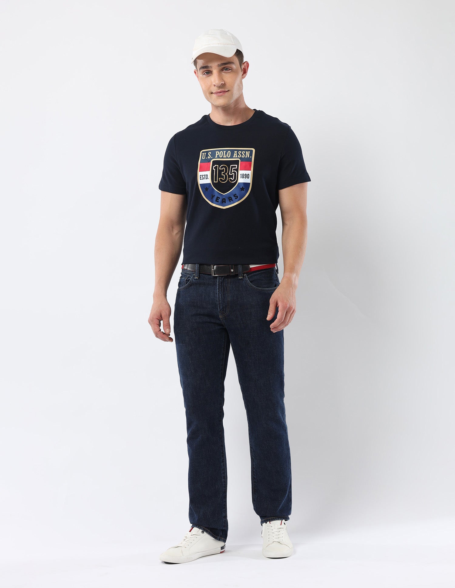 Brand Printed 135 Anniversary T-Shirt Navy - U.S. Polo Assn. India | Large