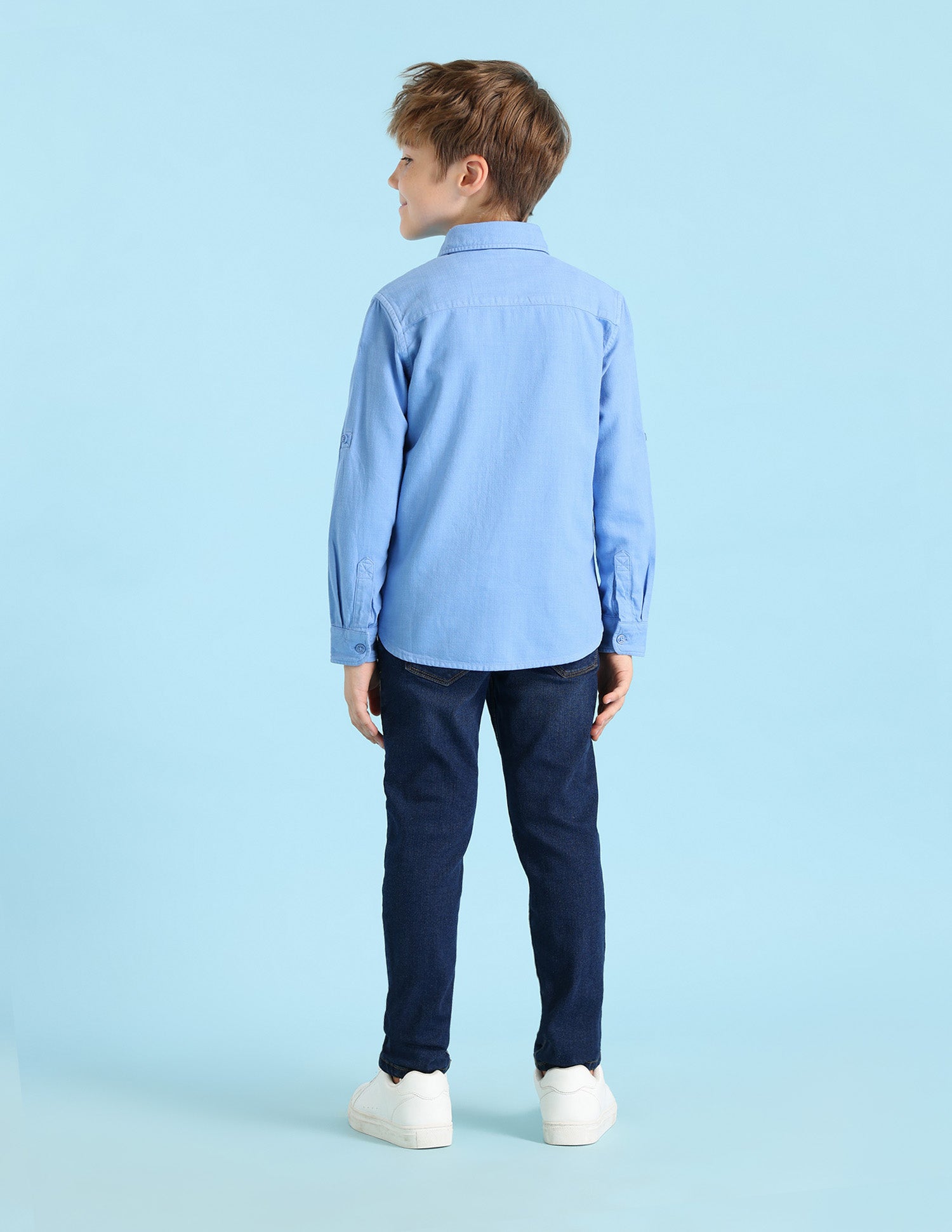 Boys Regular Fit Twill Shirt Blue - U.S. POLO ASSN. | Large