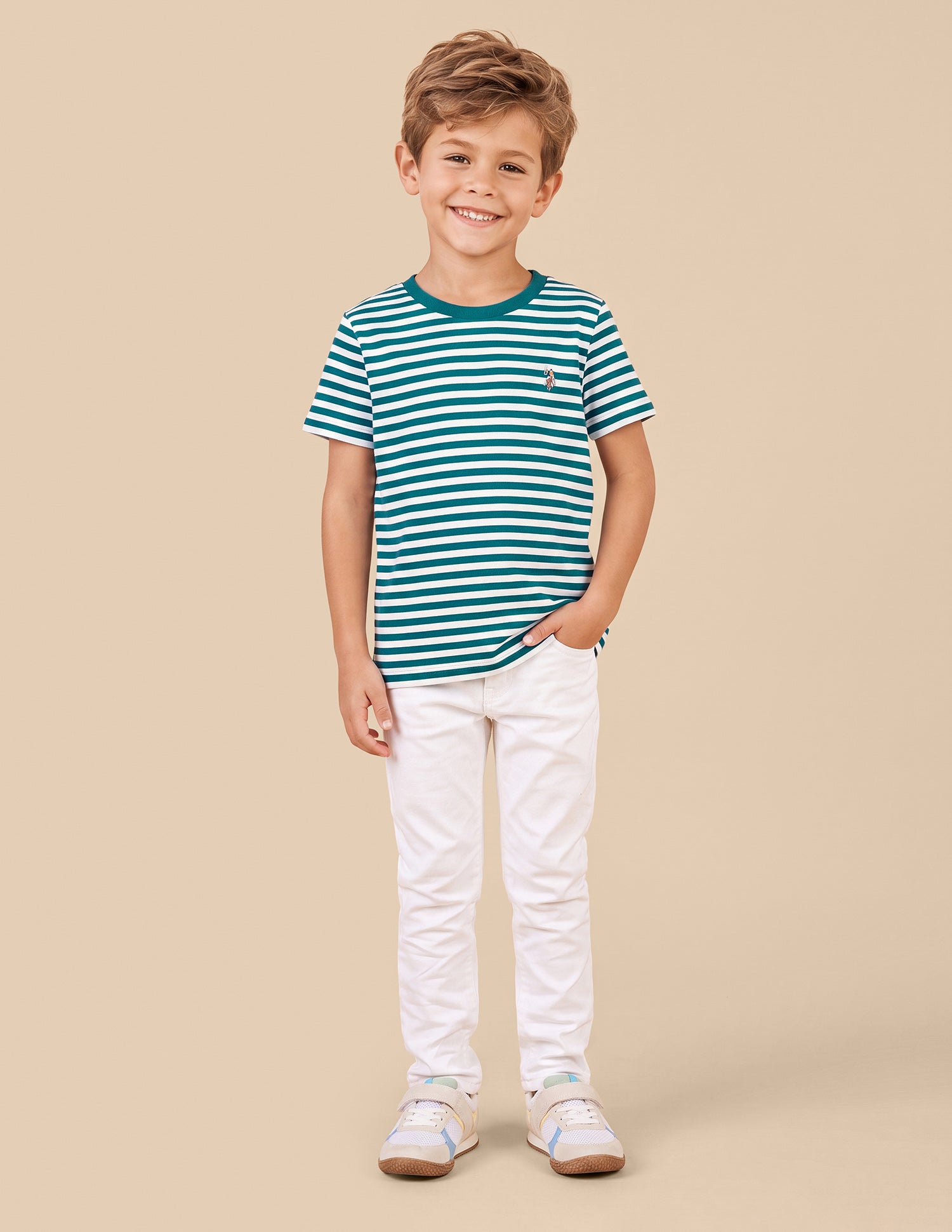 Horizontal Striped Regular Fit T-Shirt Green - U.S. Polo Assn. India | Large