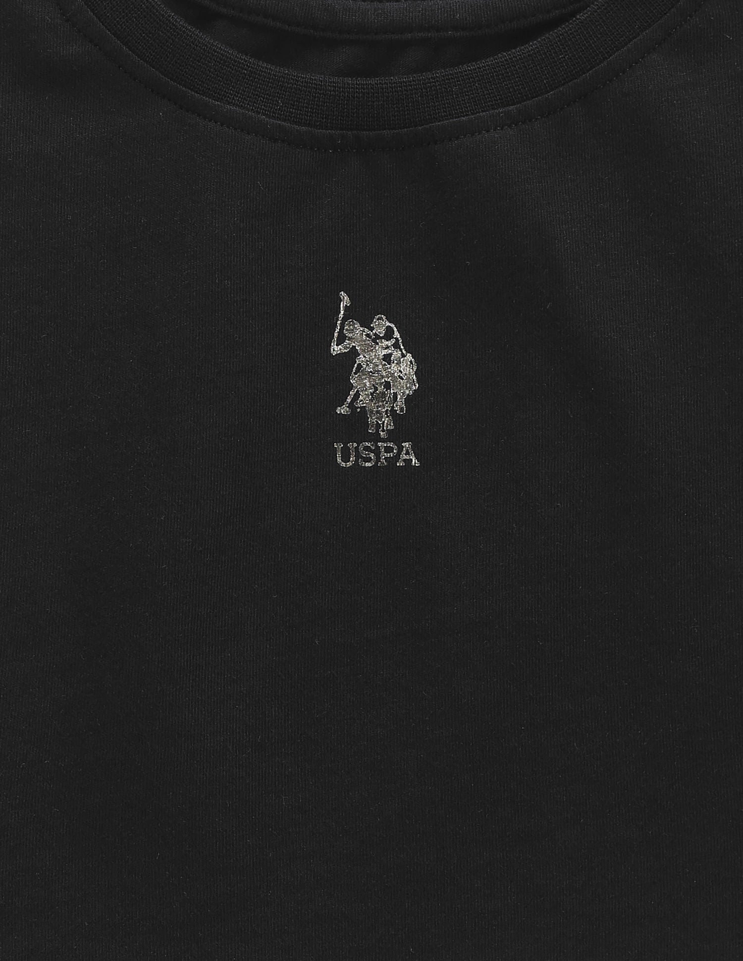 Girls Metallic Branding T-Shirt Black - U.S. POLO ASSN. | Large