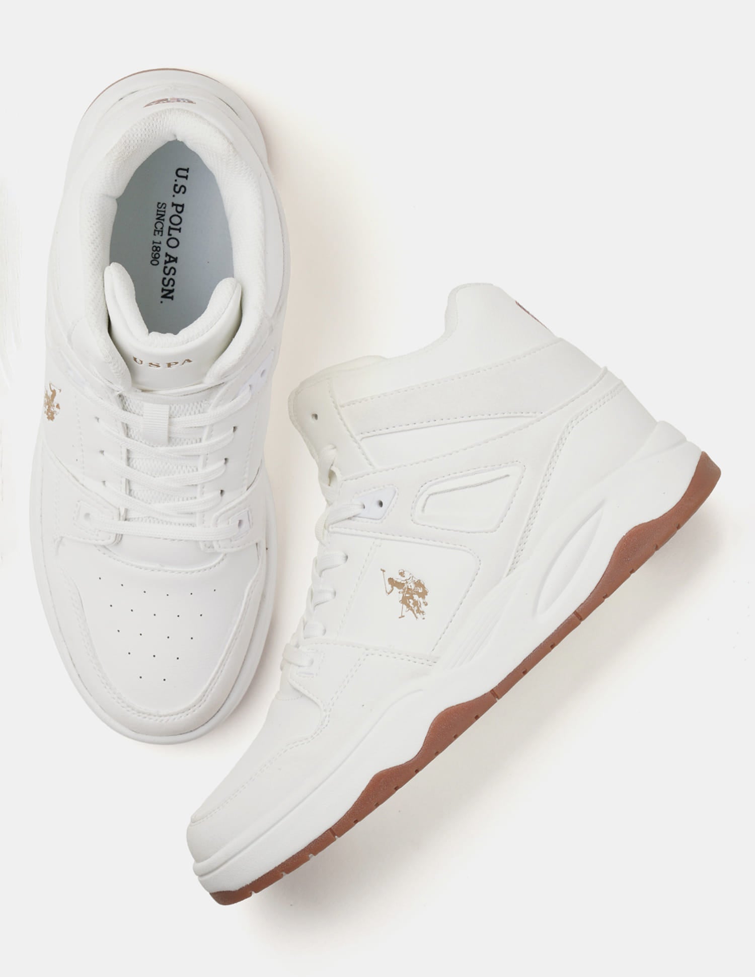 Colour Blocked Mid Top Bruce 2.0 Sneakers Off White - U.S. Polo Assn. India | Large