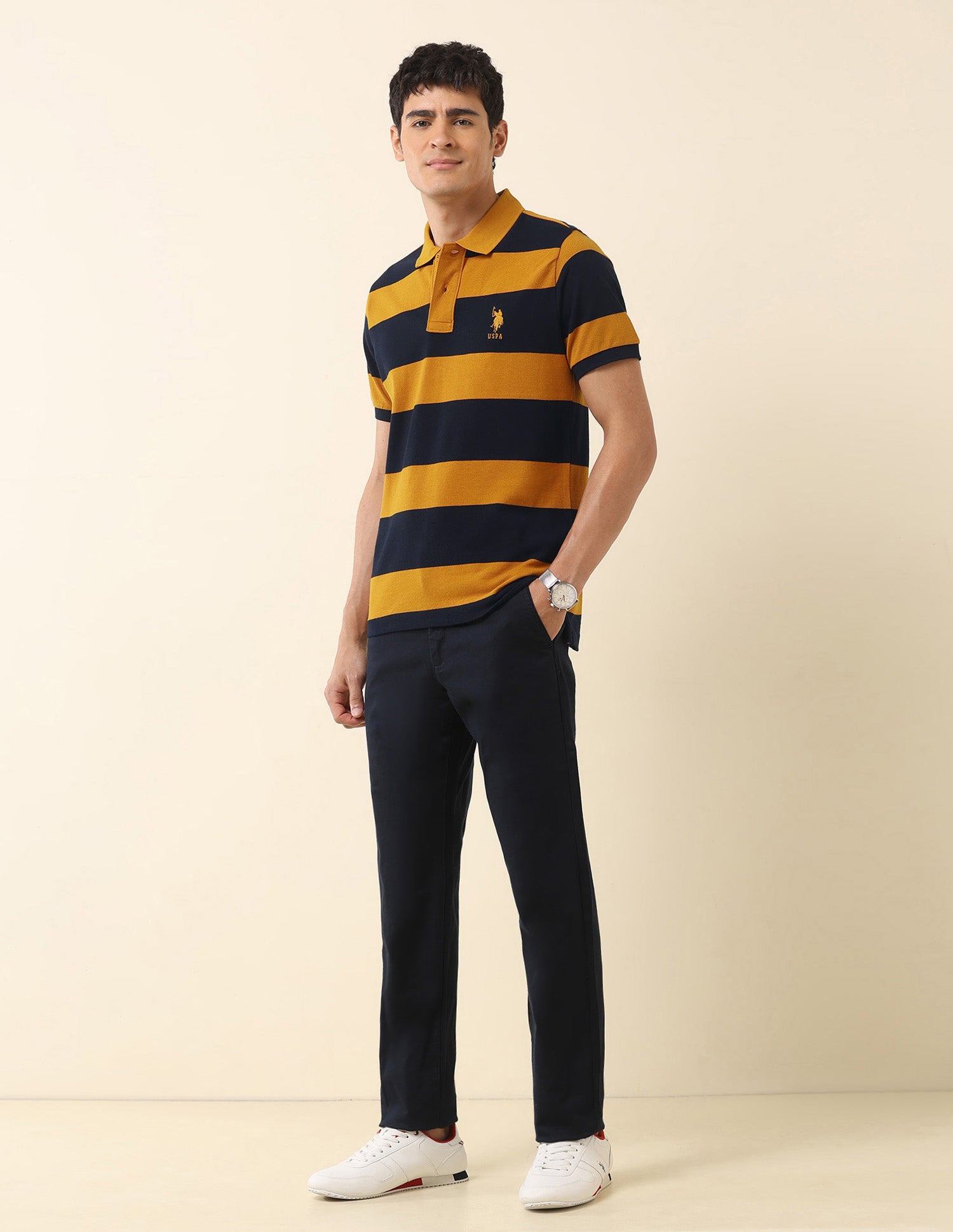 Horizontal Striped Classic Polo Shirt Navy - U.S. POLO ASSN. | Large