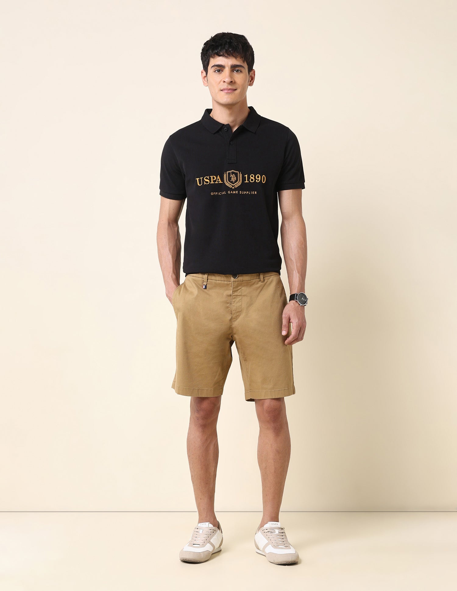 Brand Embroidered Classic Polo Shirt Black - U.S. Polo Assn. India | Large