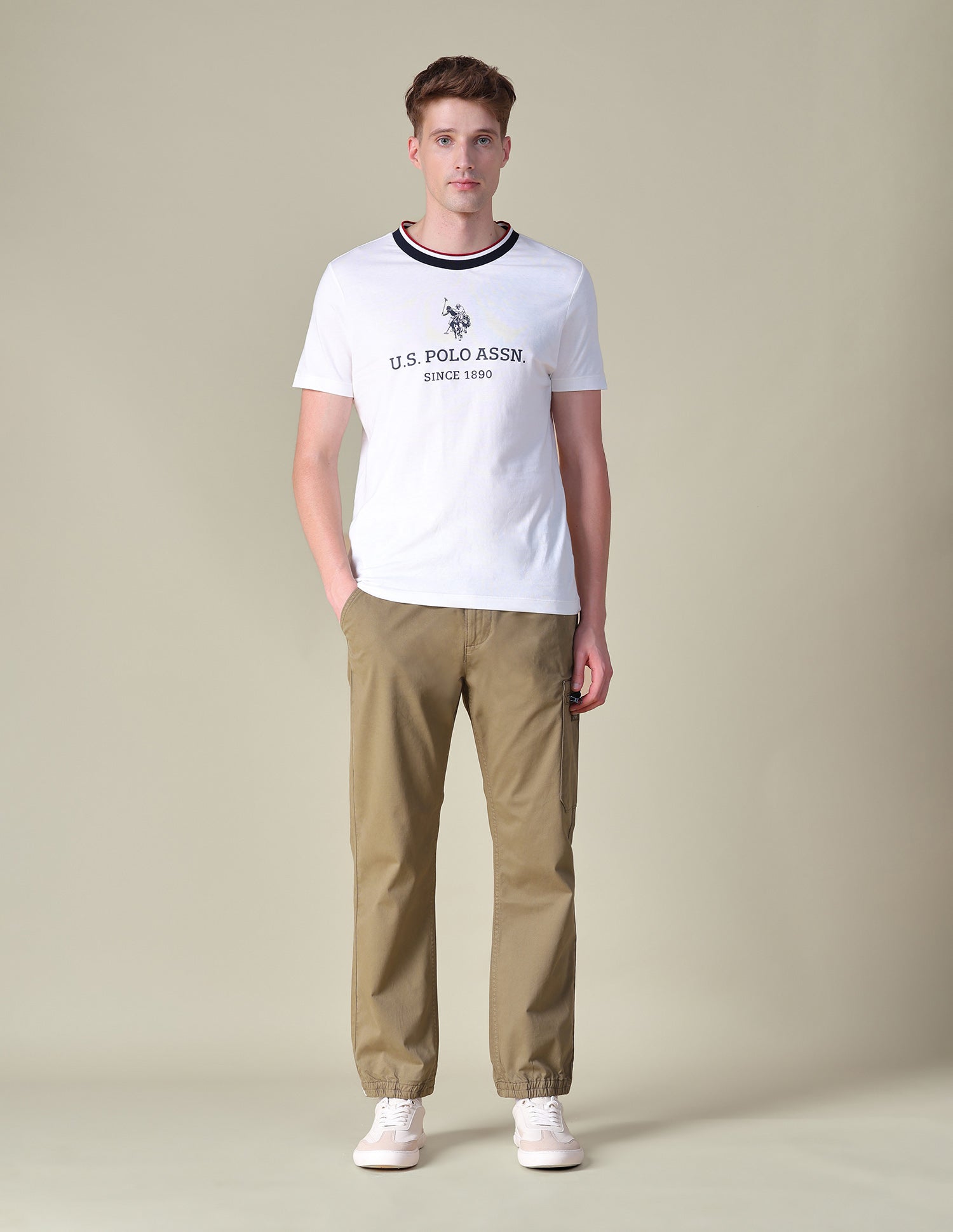 Mid Rise Regular Fit Cargos Tan - U.S. POLO ASSN. | Large