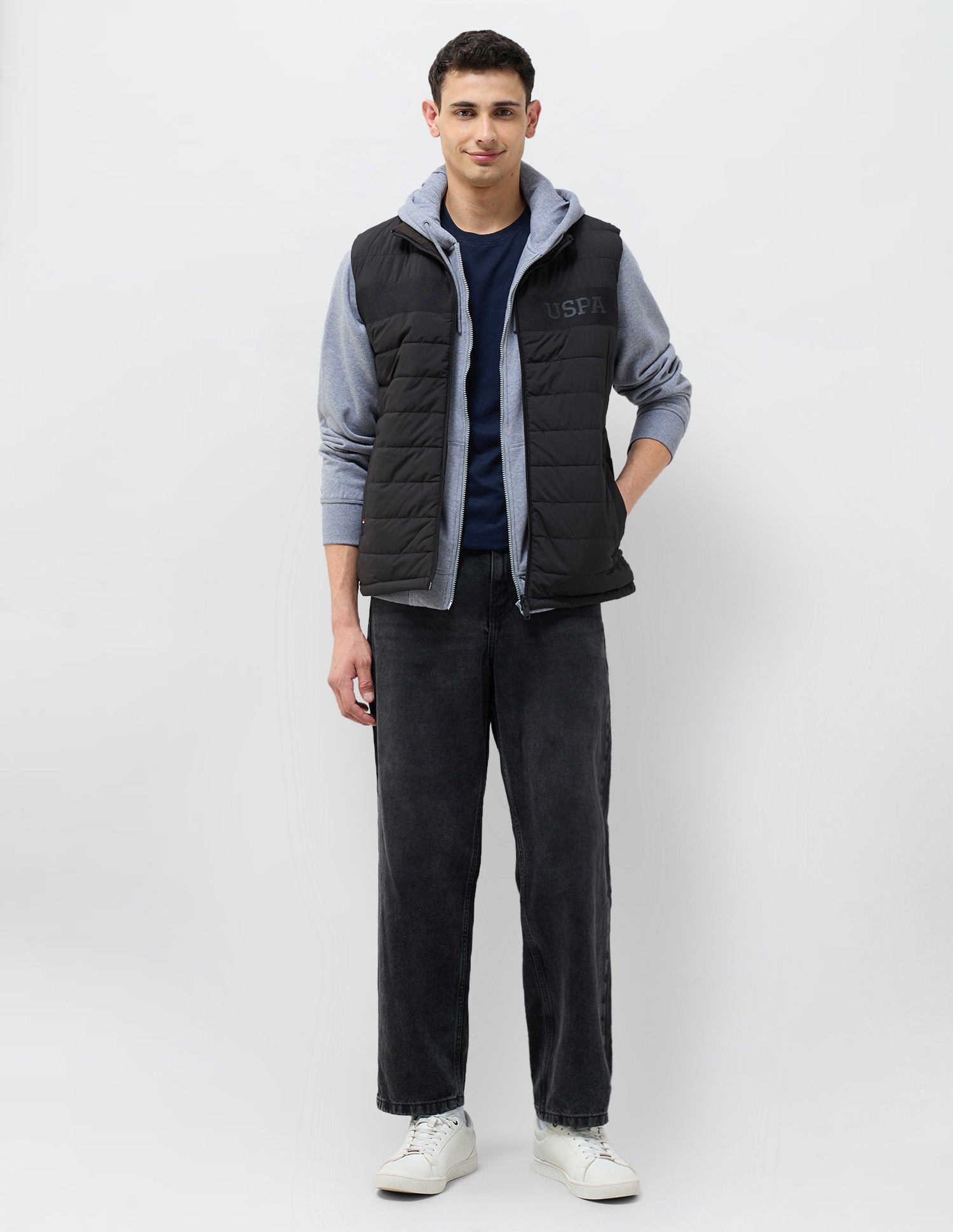 Solid Regular Fit Reversible Jacket Black - U.S. POLO ASSN. | Large