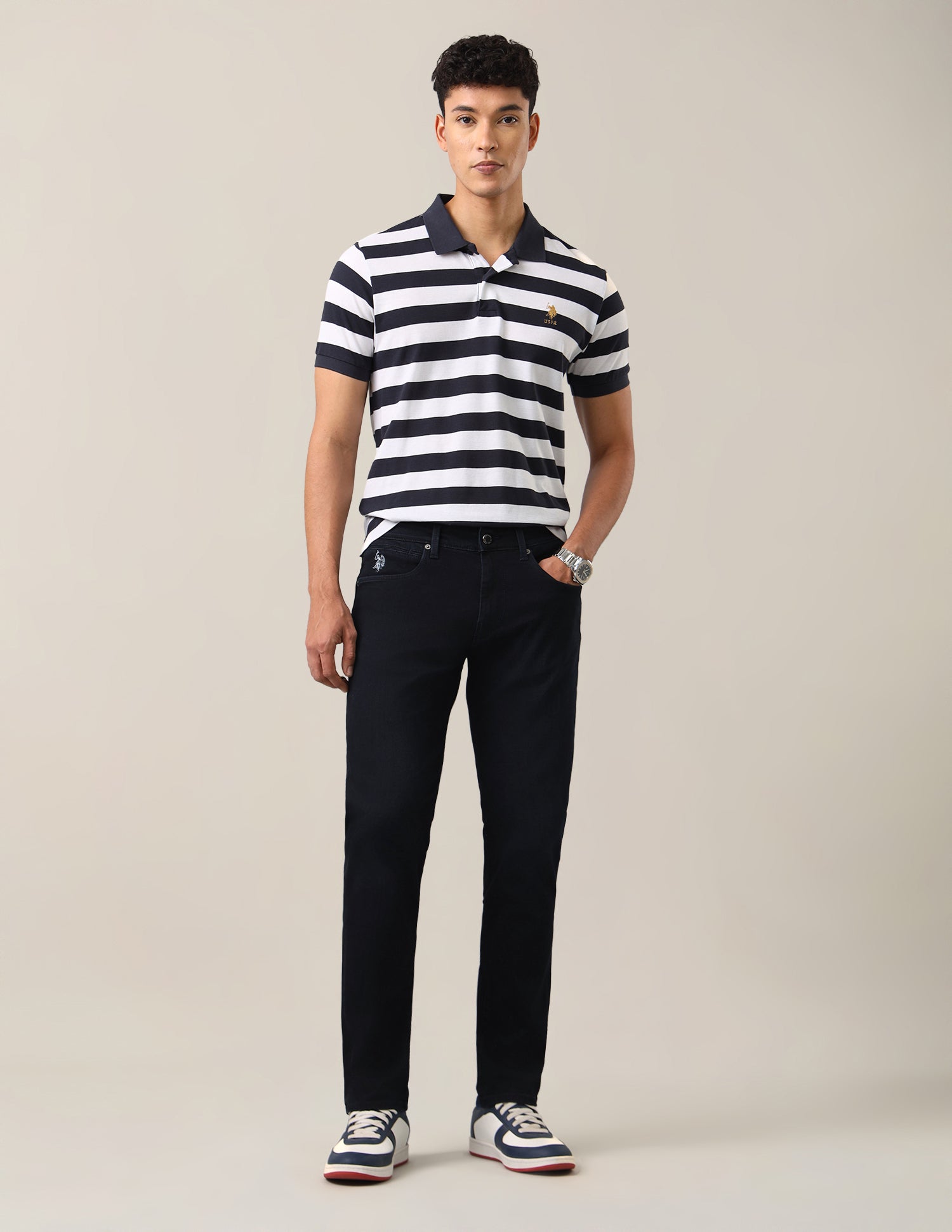 Brandon Slim-Tapered Fit Blue Jeans Dark Blue - U.S. Polo Assn. India | Large