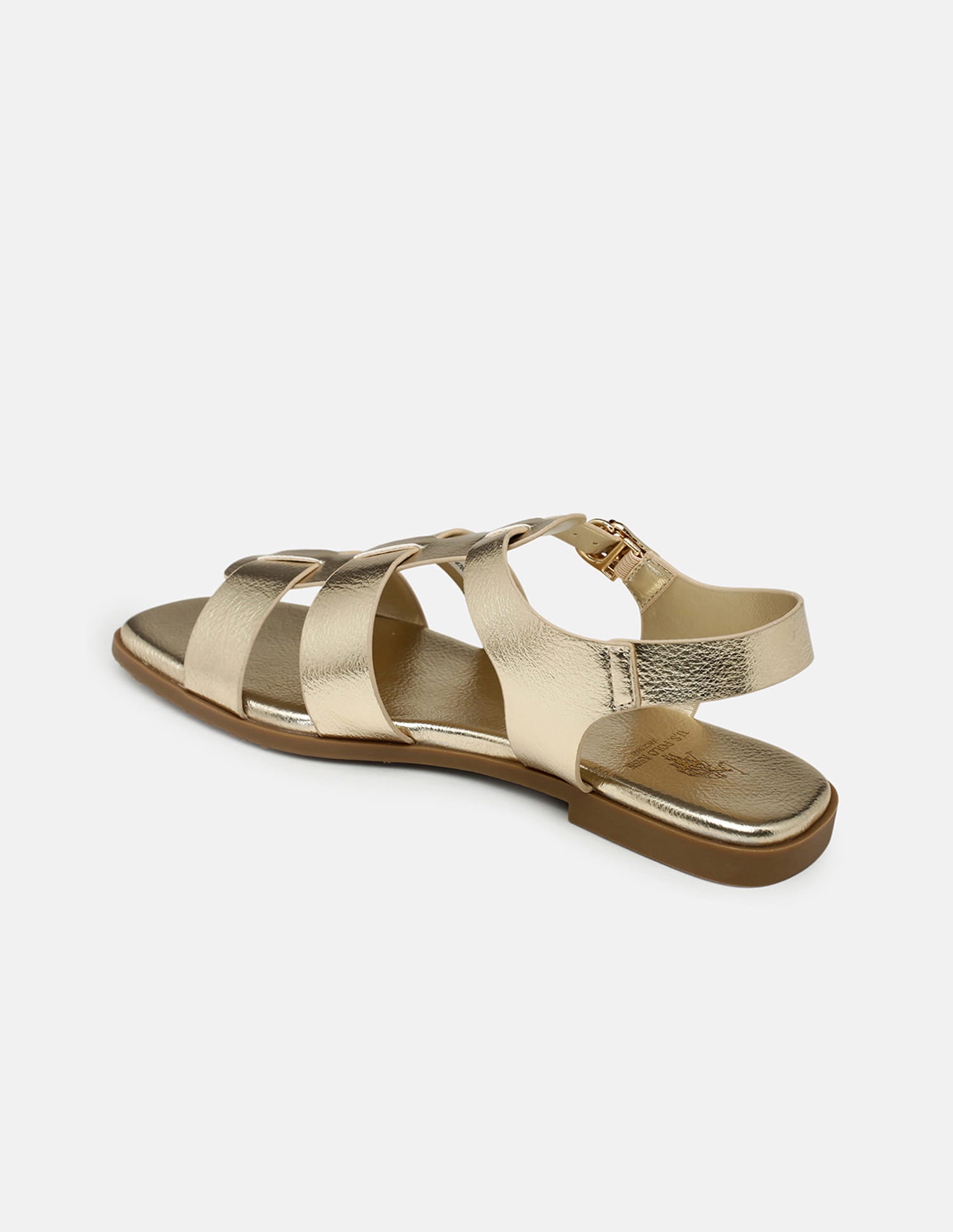 Edrien Metallic Open Toe Flats Gold - U.S. Polo Assn. India | Large