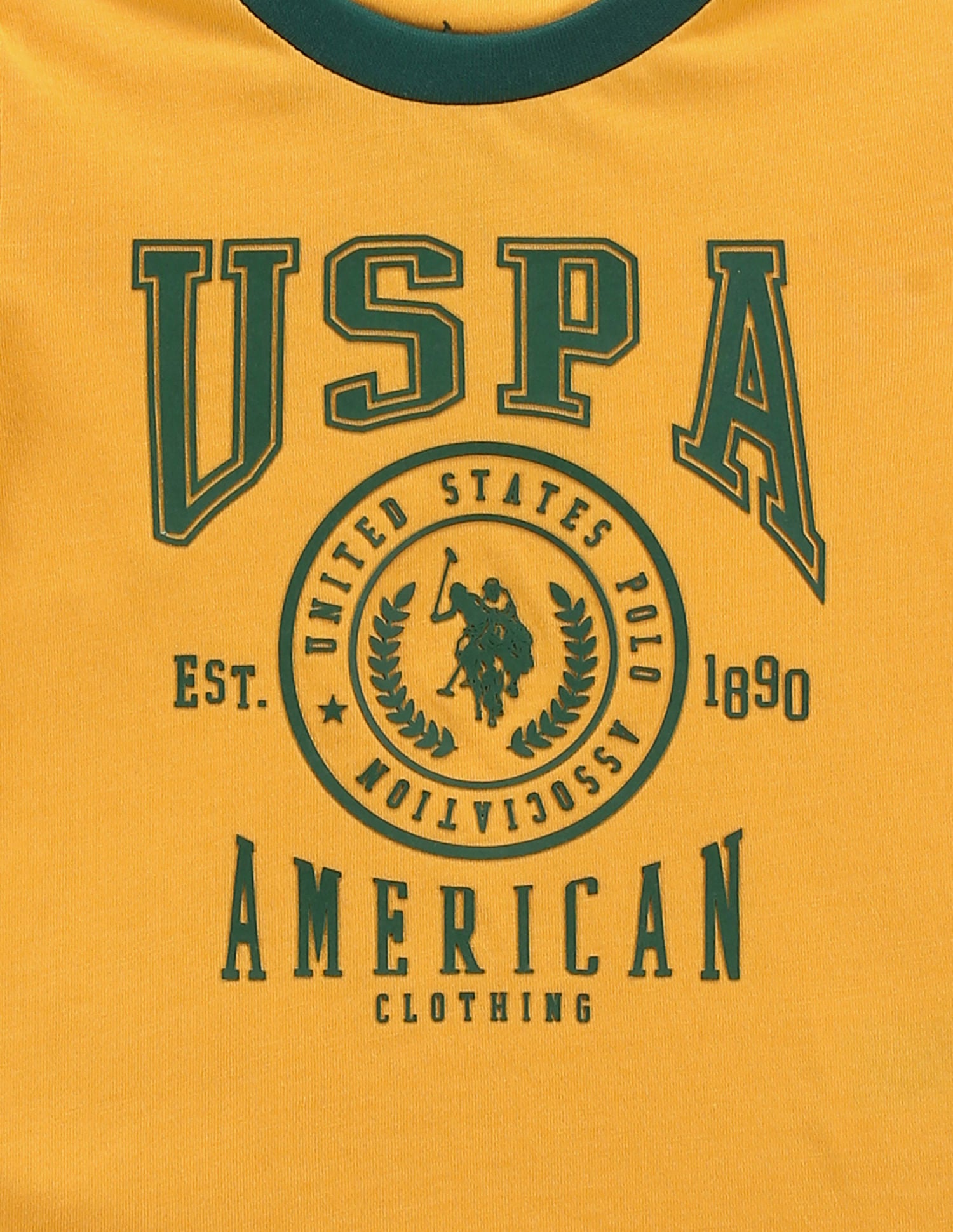 Boys Brand Print T-Shirt Dark Orange - U.S. Polo Assn. India | Large