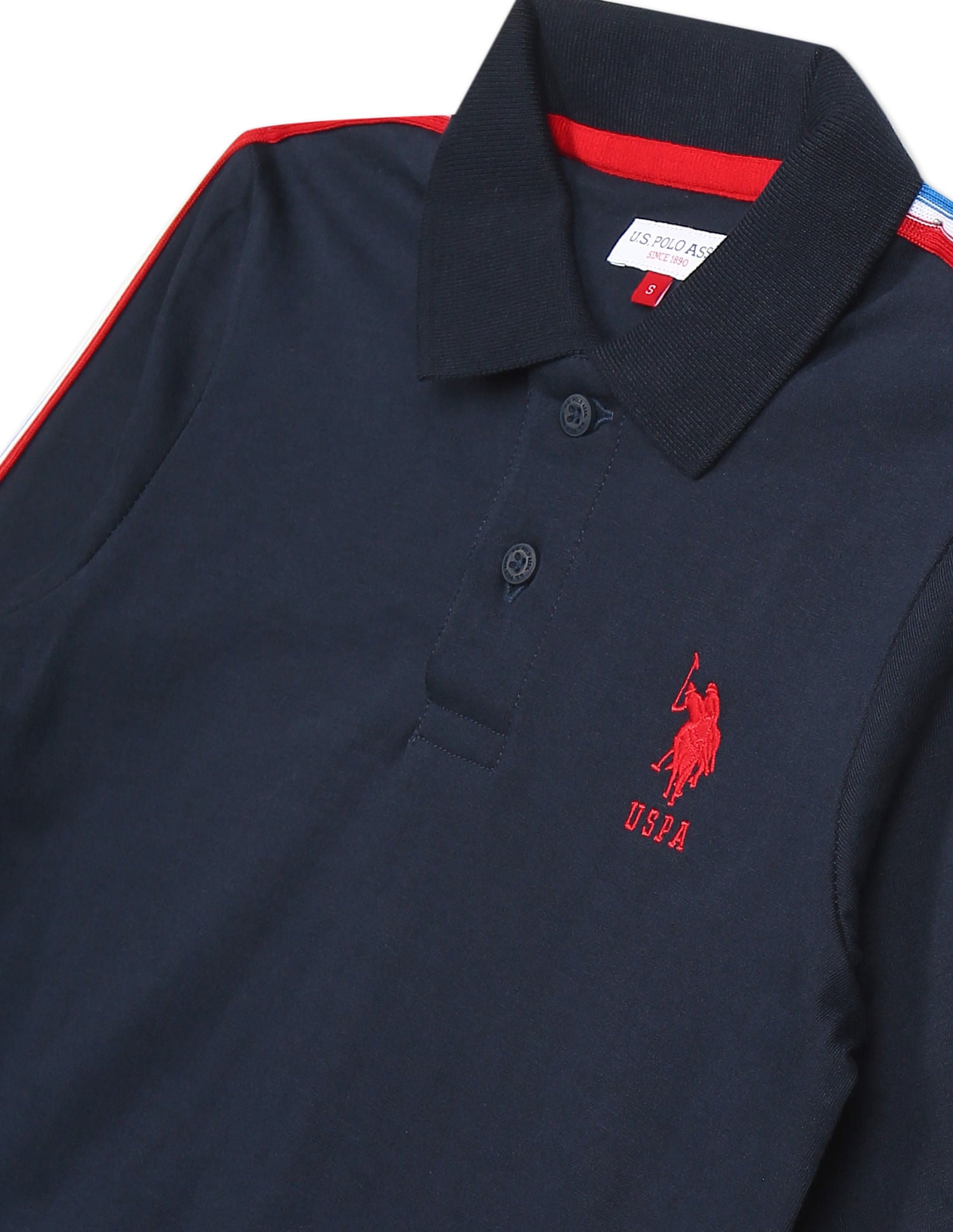 Long Sleeve Taped Polo Shirt Navy - U.S. Polo Assn. India | Large