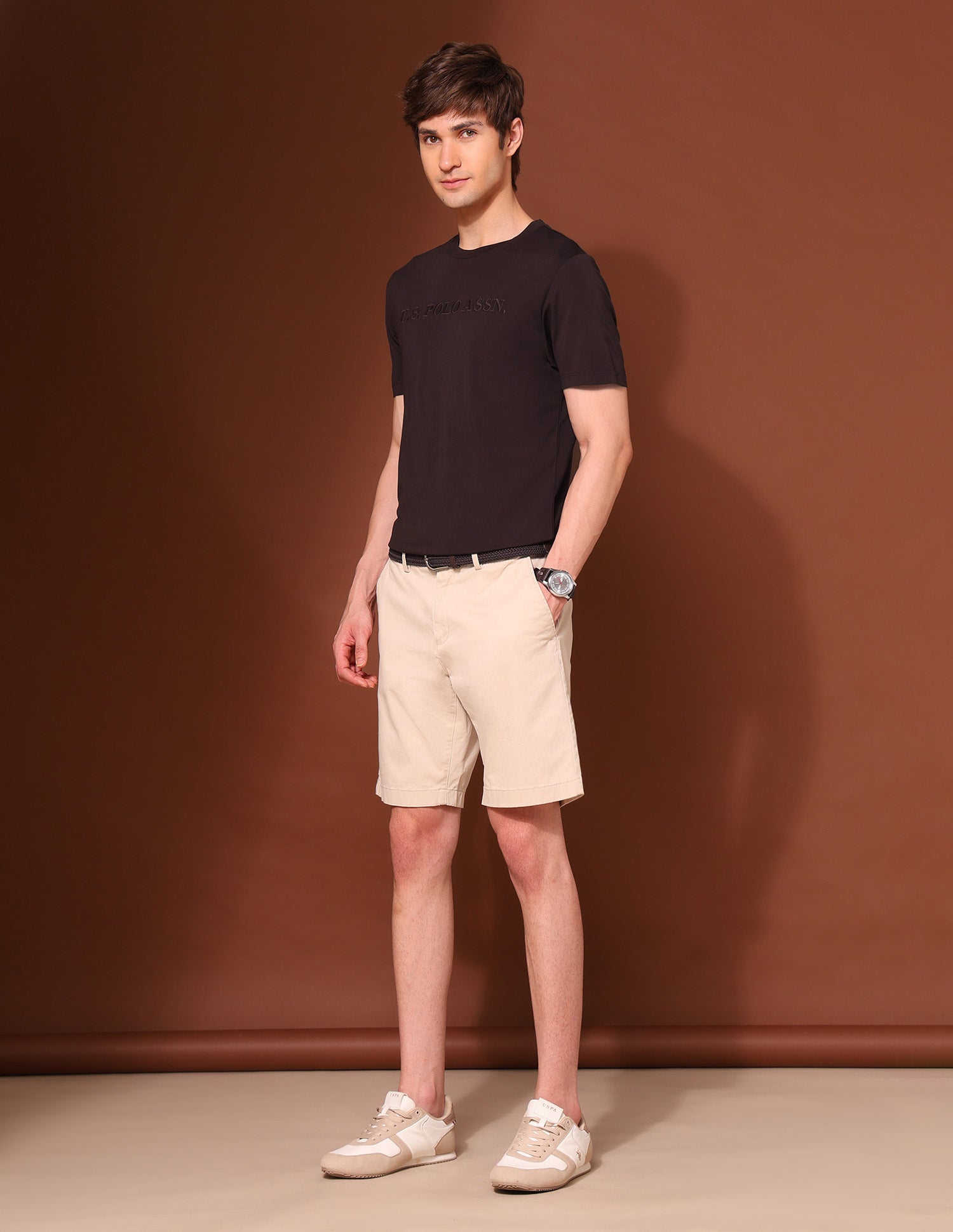 Brand Embroidered Classic T-Shirt Dark Brown - U.S. POLO ASSN. | Large