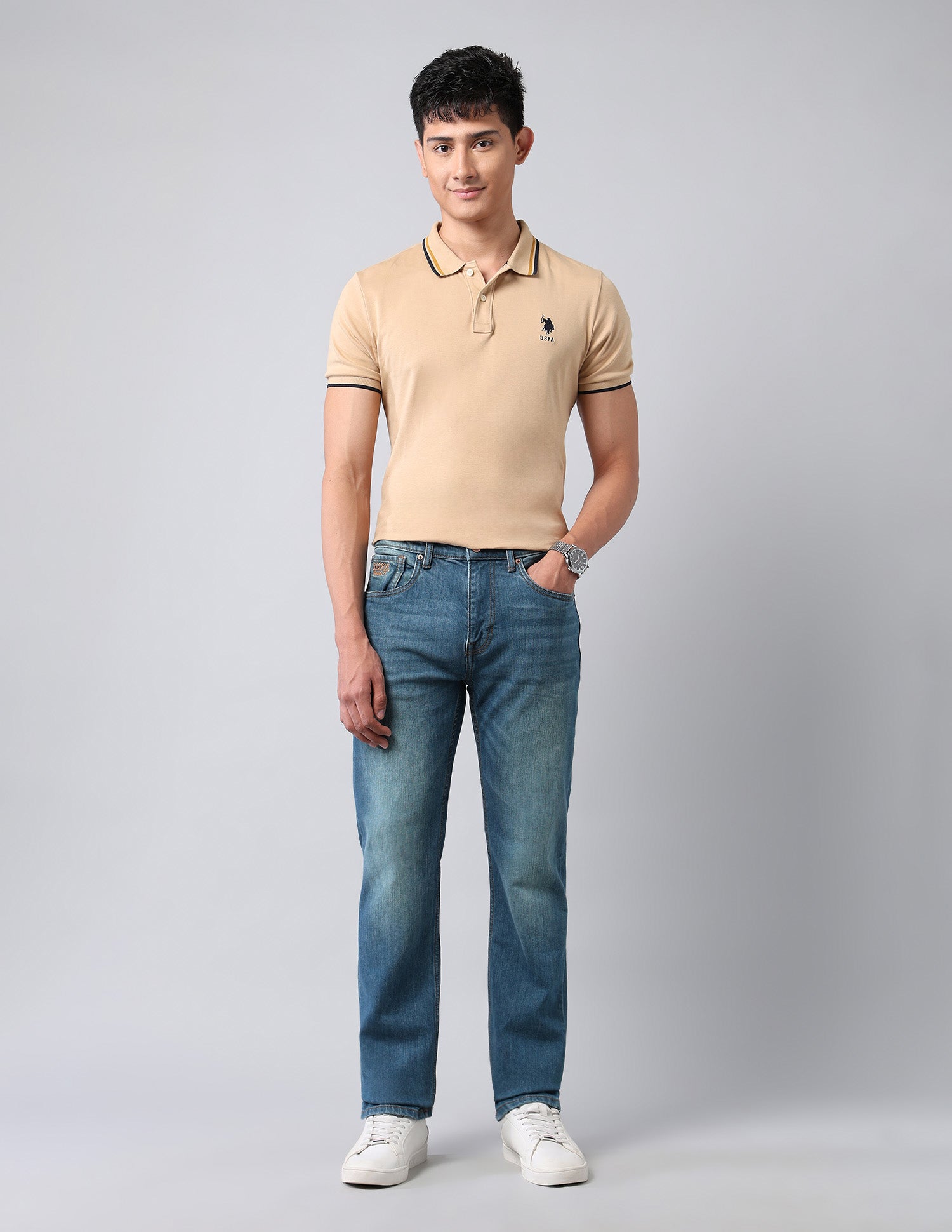 Harold Slim Straight Fit Blue Jeans Blue - U.S. POLO ASSN. | Large