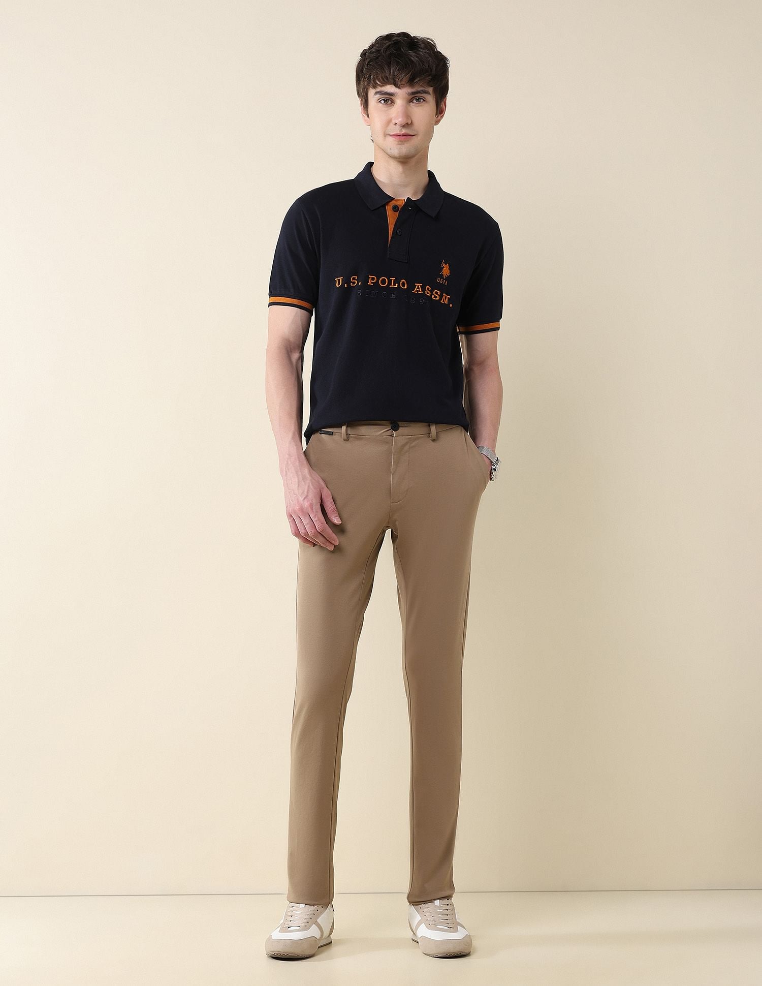 Slim Fit Brand Embroidered Polo Shirt Navy - U.S. POLO ASSN. | Large