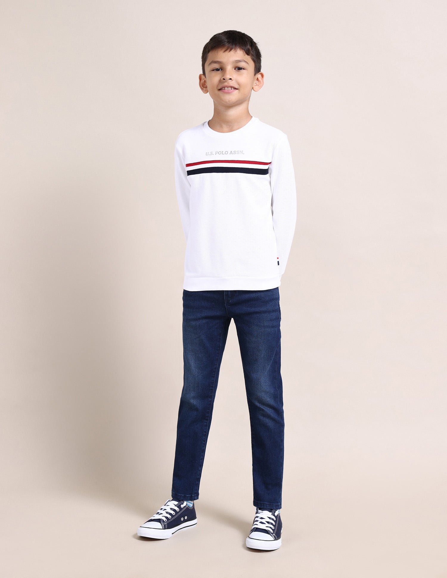 Regular fit Printed Sweatshirts White - U.S. Polo Assn. India | Large