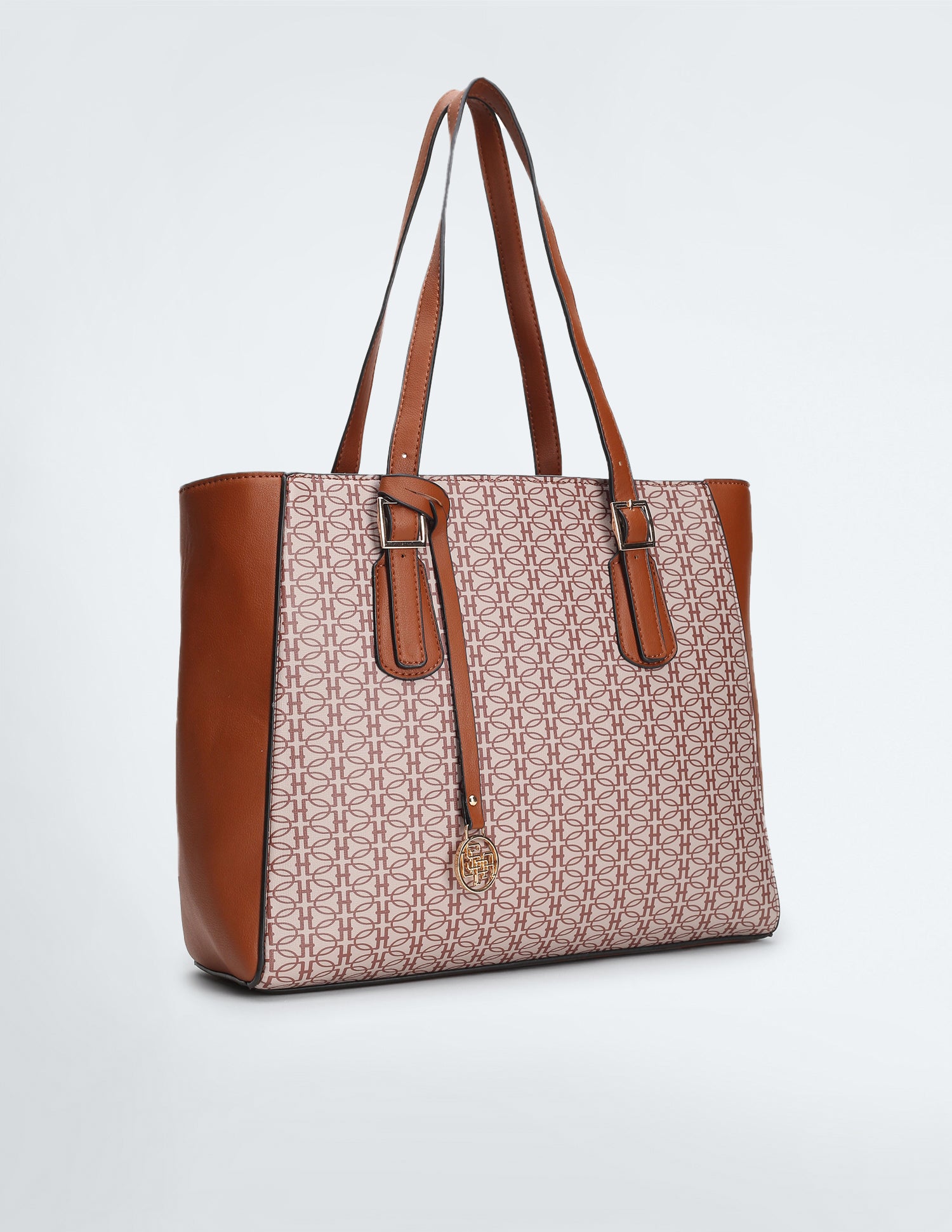 Panelled Monogram Handbag Beige - U.S. POLO ASSN. | Large